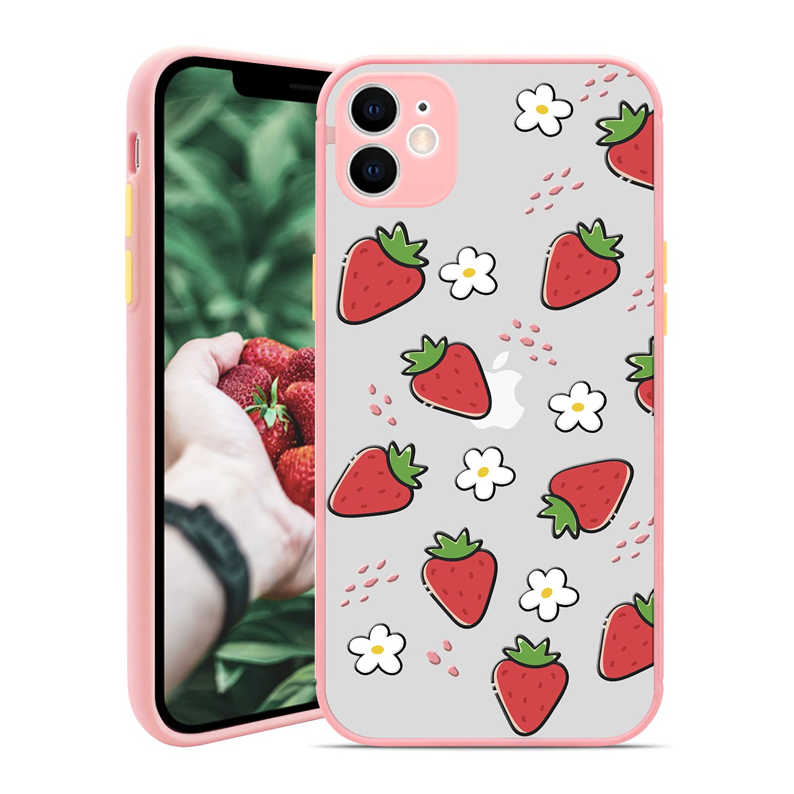 Cute Strawberries iPhone 11 Case - Shockproof Protective Cover for iPhone 11 (6.1 Inch) - Perfect for Everyday Use, School, Work & Travel