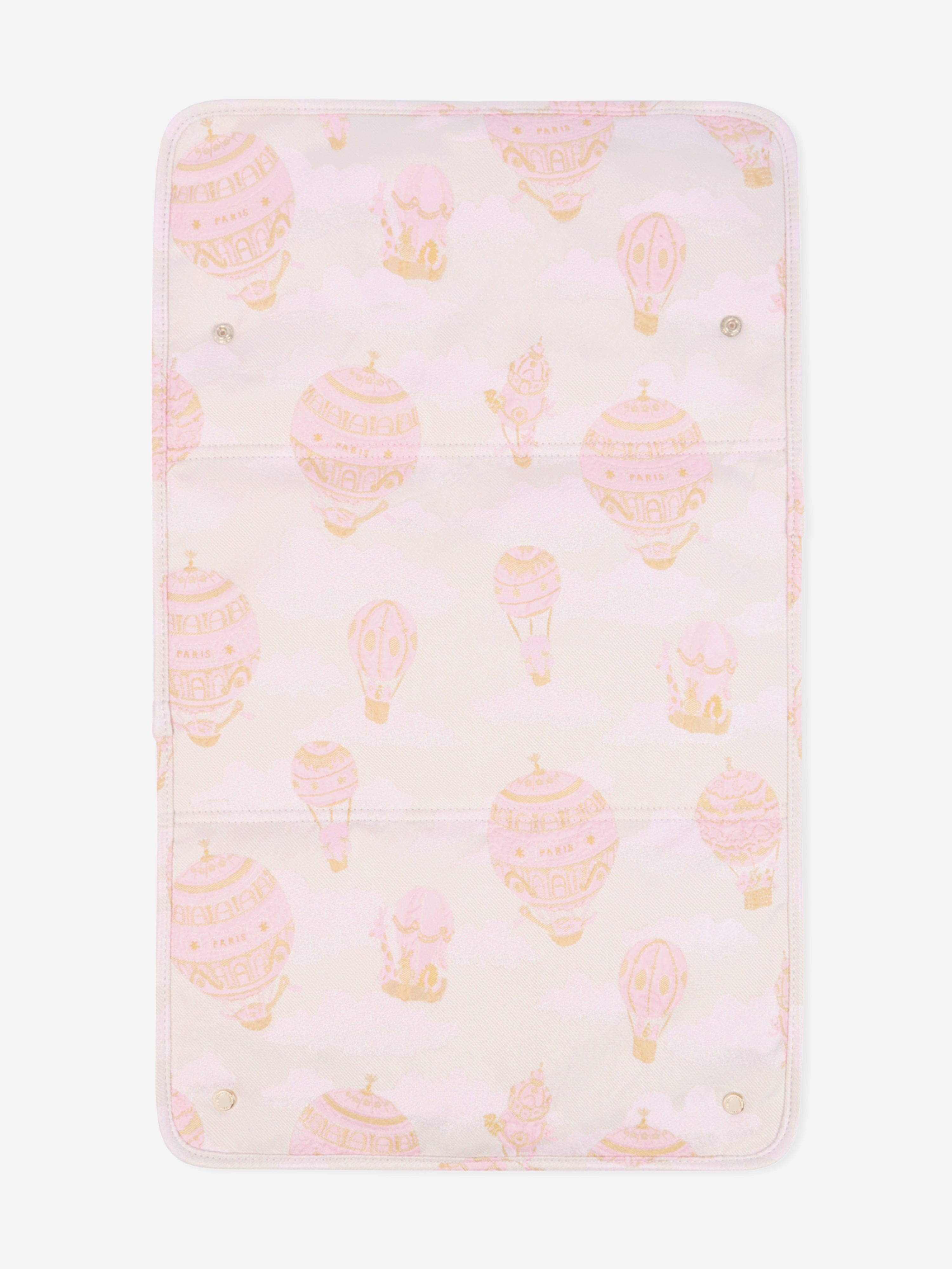 Atelier Choux Pink Baby Hot Air Balloons Changing Bag - 38cm Diaper Bag for Travel, Nursery & On-the-Go Parents | Stylish Baby Essentials