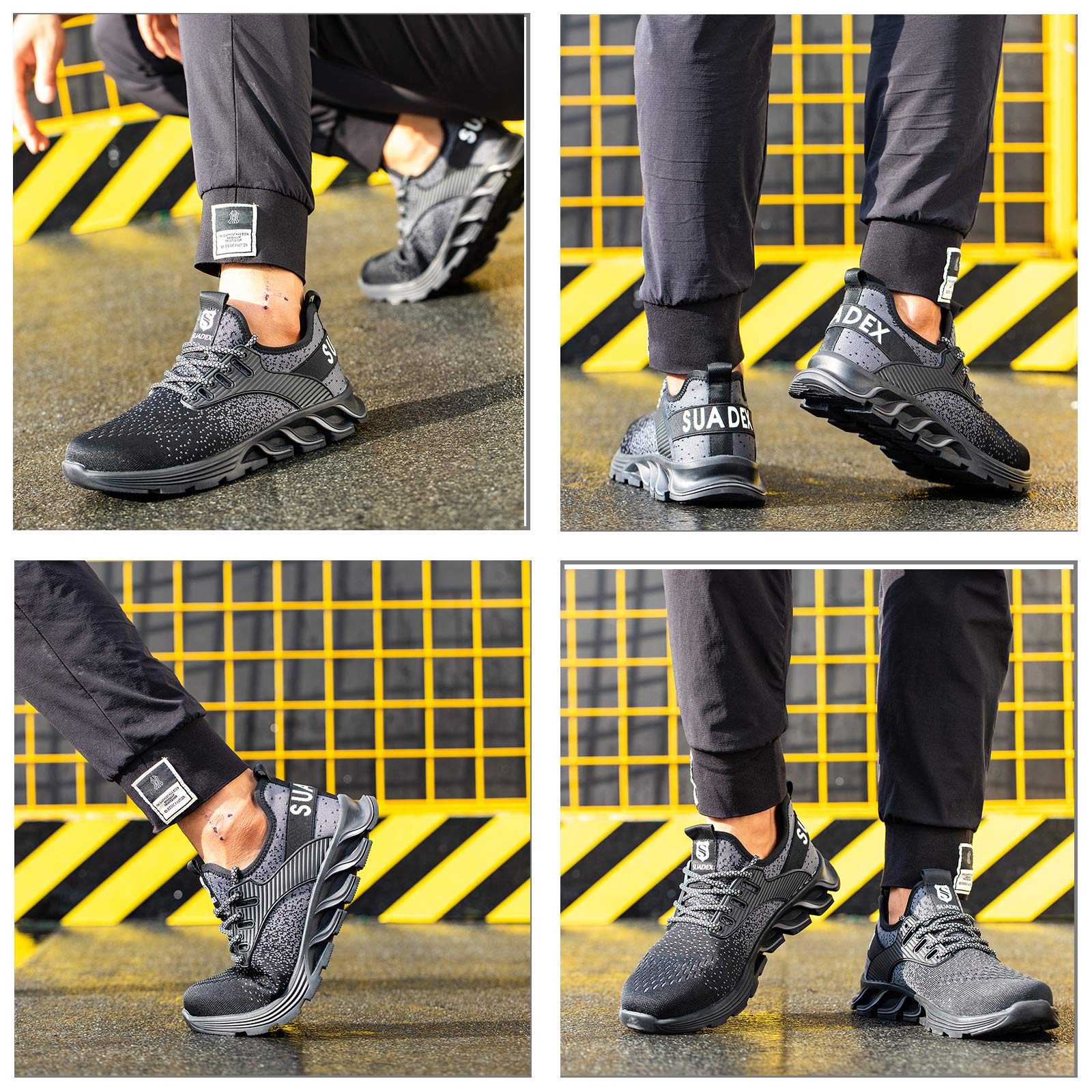 SUADEX Steel Toe Sneakers for Men & Women - Indestructible Work Safety Shoes with Lightweight Comfort & Slip-Resistant Composite Toe | Perfect for Construction, Warehouse & Industrial Work