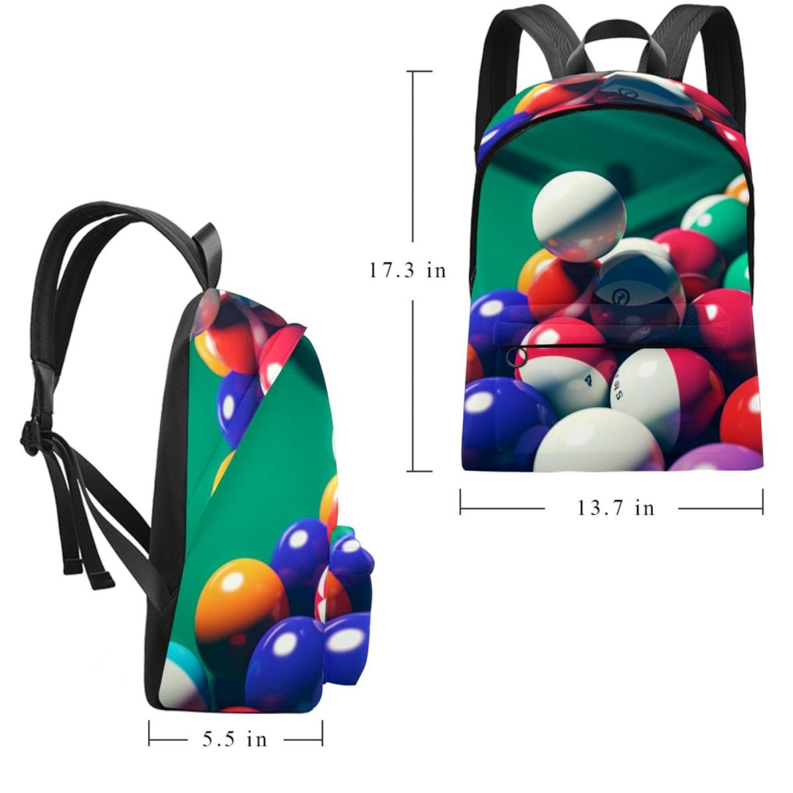 Stylish Travel Backpack for Women & Men - Durable Carry-On Backpack for Billiards, Hiking & Outdoor Adventures