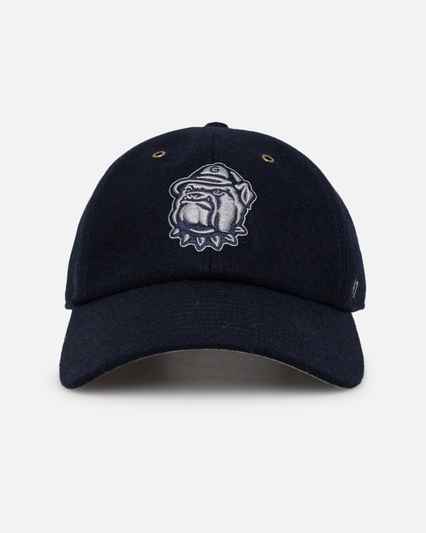 47 Brand Georgetown Hoyas Wooly Clean Up Strapback Hat - Navy Blue Adjustable Baseball Cap for Men & Women - Perfect for College Sports, Tailgating and Casual Wear