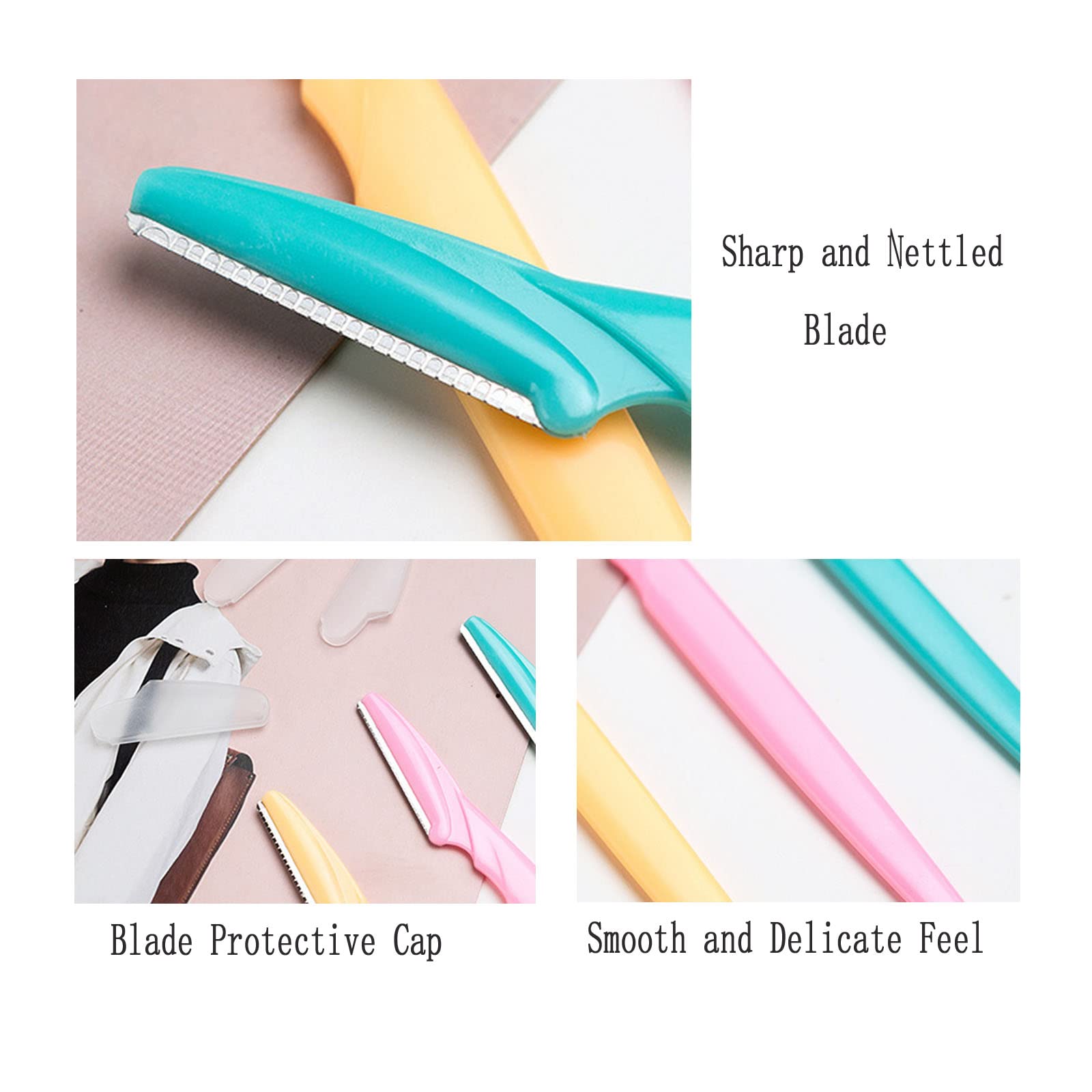 64 Pcs Facial Razors for Women & Men - Eyebrow Shavers, Dermaplaning & Exfoliating Tools with Precision Cover, 4 Colors - Perfect for Smooth Skin, Hair Removal & At-Home Spa Treatments
