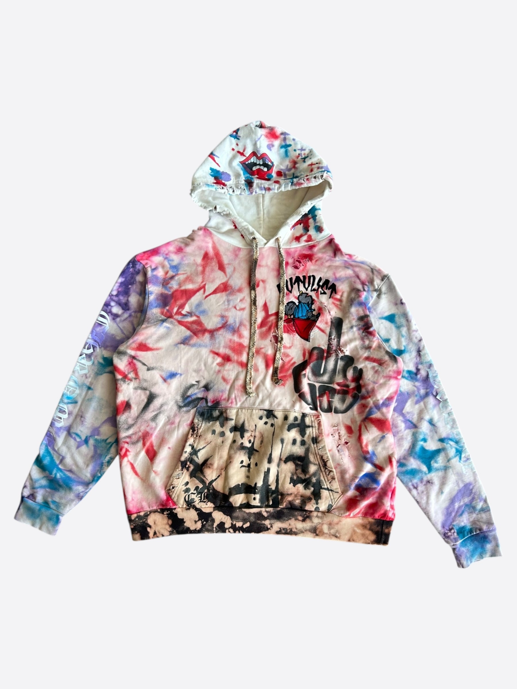 Chrome Hearts CVTVLIST Multicolor Tie Dye Horseshoe Logo Hoodie Sweatshirt - Streetwear Fashion for Men & Women | Perfect for Casual Outfits, Concerts and Urban Style