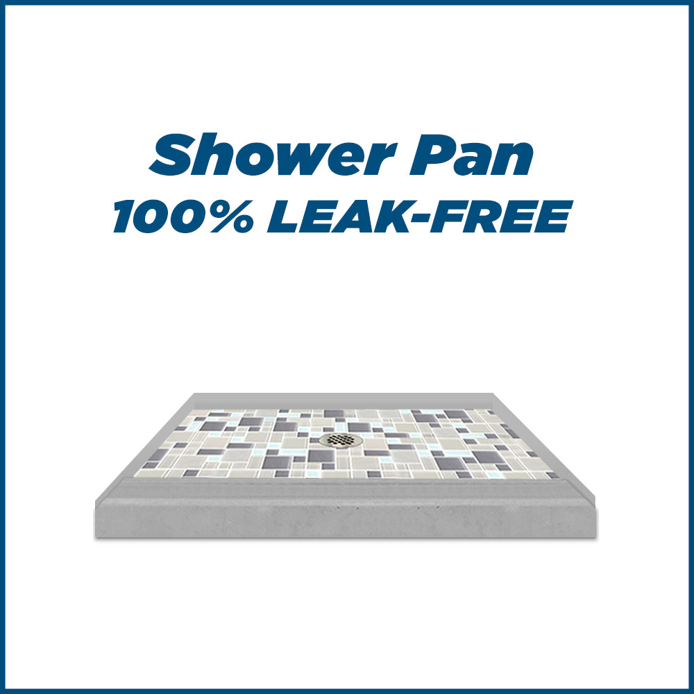 Alcove Portland Cement Sistine Stone & Newport Mosaic DIY Shower Remodel Kit - Waterproof Tile Backer Board for Bathroom Renovation, Kitchen Backsplash & Home Improvement Projects