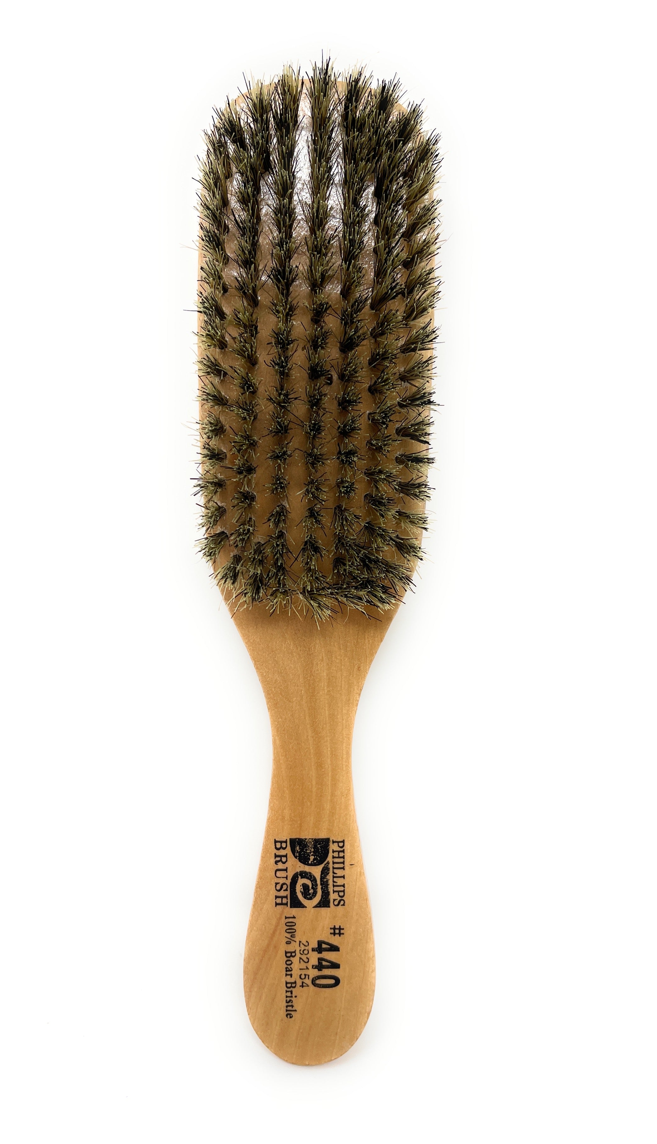 Philips Brush 440 The Wave Hair Brush - 7 Row Pure Soft Bristle with Wooden Handle for Smooth Detangling & Styling | Perfect for Curly, Wavy & Thick Hair at Home or Salon
