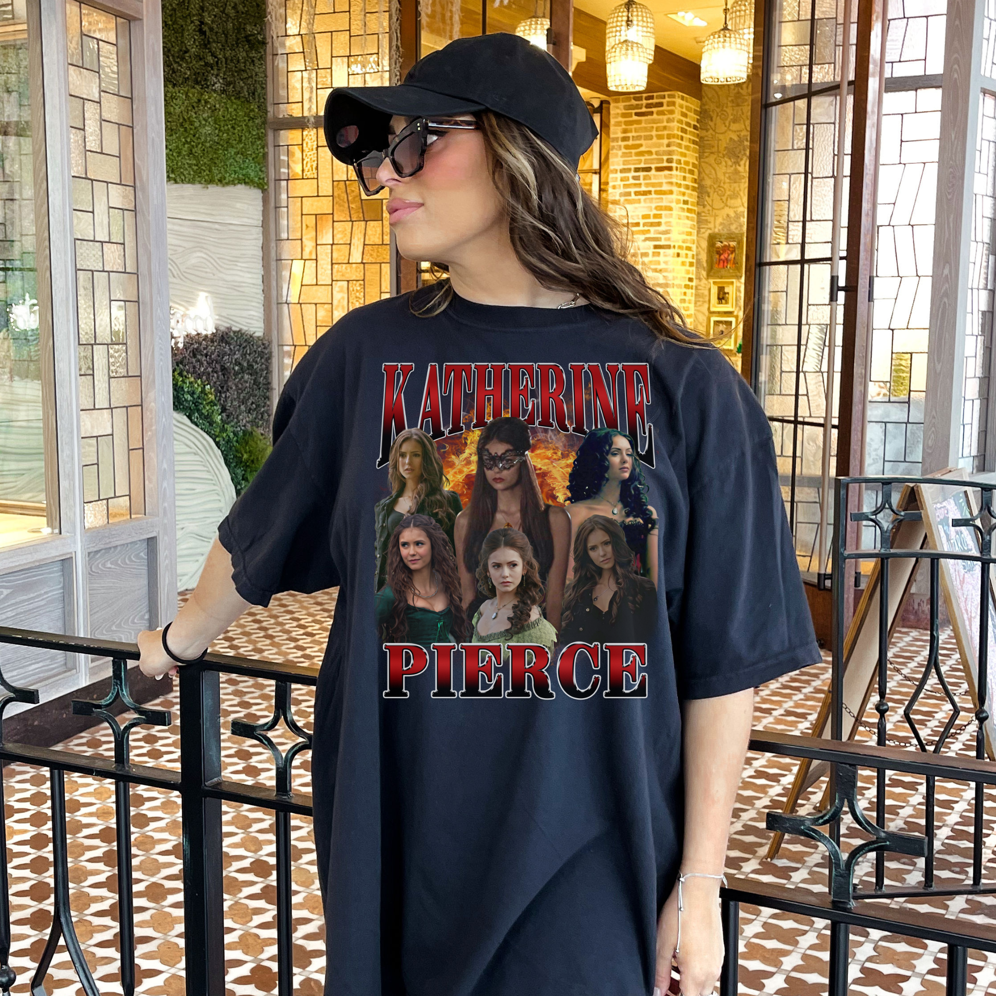 Katherine Pierce 90s Vintage T-Shirt | Retro TVD Inspired Tee | Perfect for Halloween, Cosplay & Casual Wear