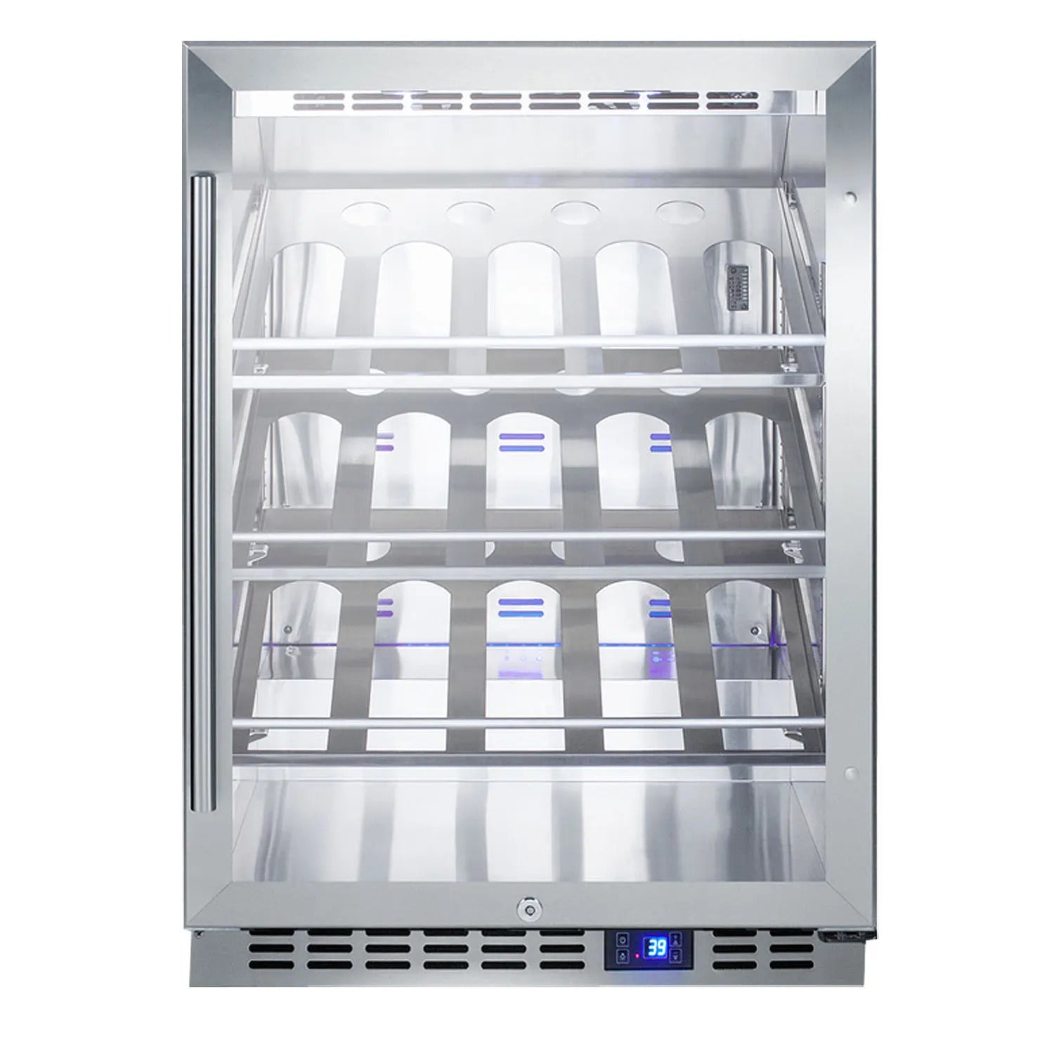 Summit 20 Bottle 24-Inch Outdoor Wine Cooler - Built-in or Freestanding Champagne Refrigerator for Patio, Backyard, and Outdoor Entertaining