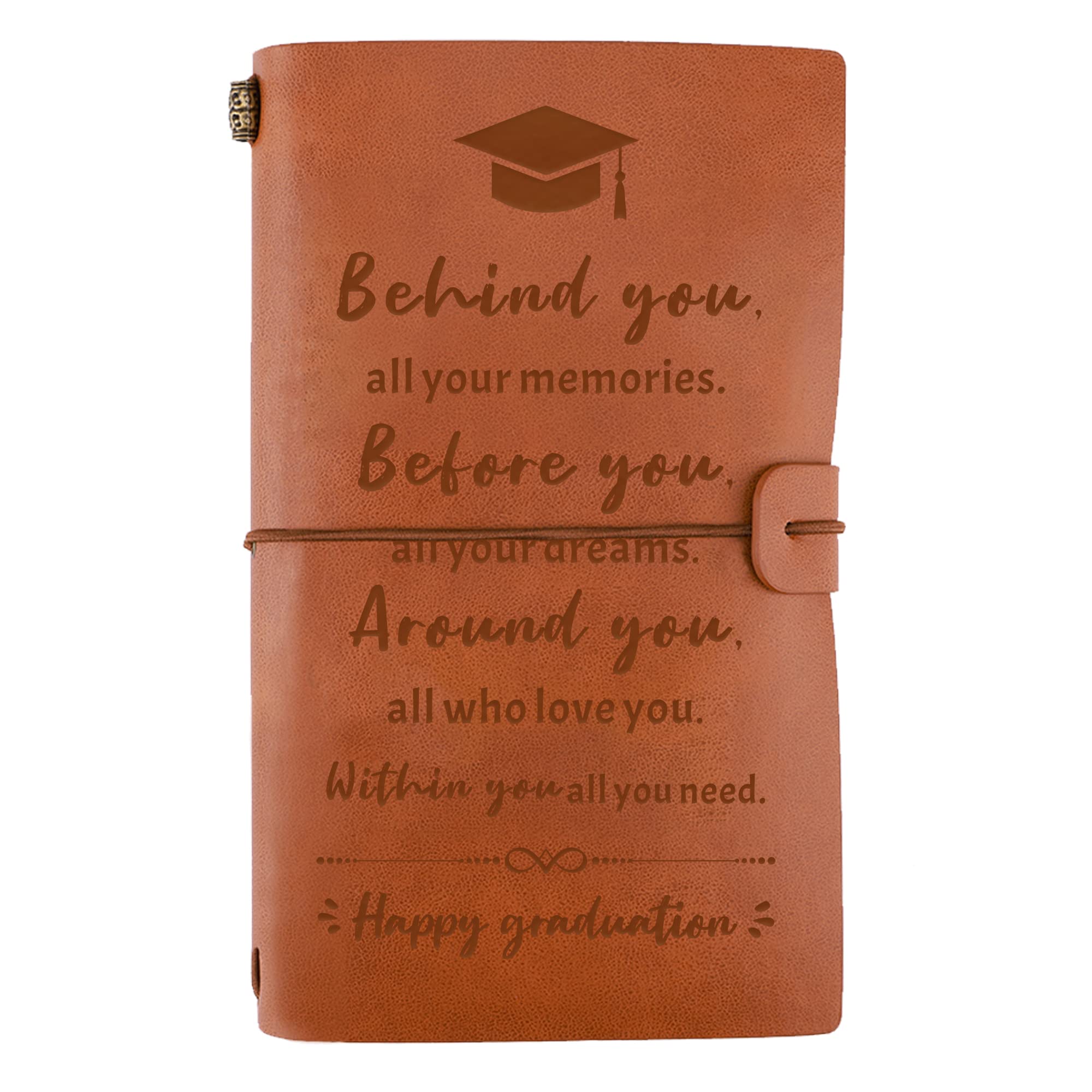 Personalized Engraved Leather Journal - Inspirational Graduation Gift for Her, Him, Daughter, Best Friend | High School & College Graduation Keepsake | Perfect for Writing, Journaling & Memory Keeping