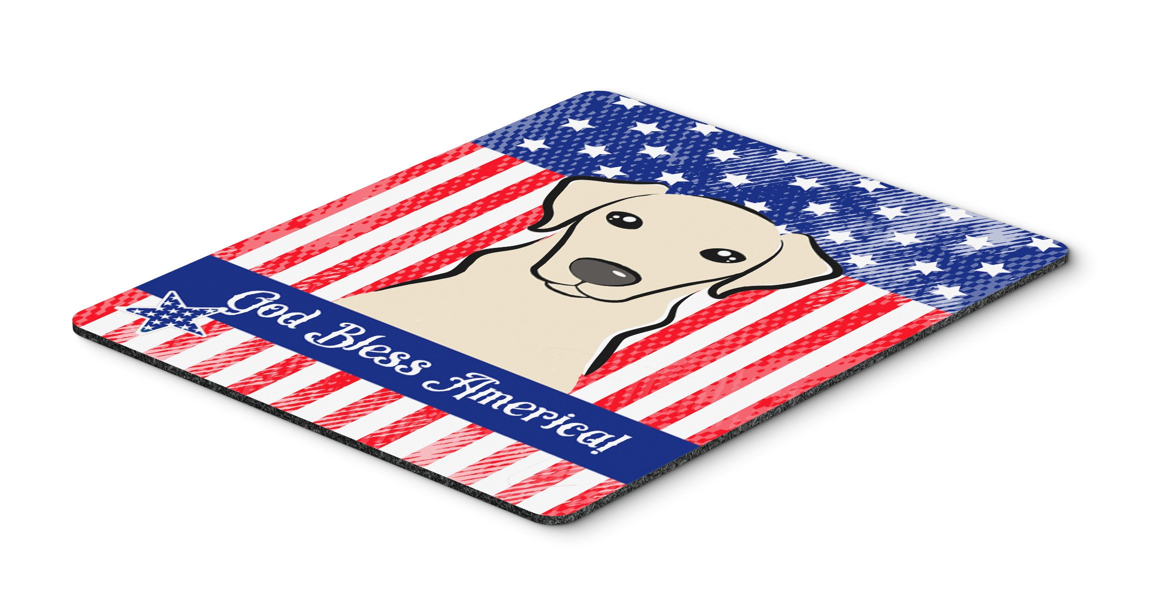 American Flag & Yellow Labrador Mouse Pad - Large Washable Non-Slip Desk Mat for Home Office, Gaming & Computer Work | Patriotic Dog Lover Gift & Kitchen Trivet