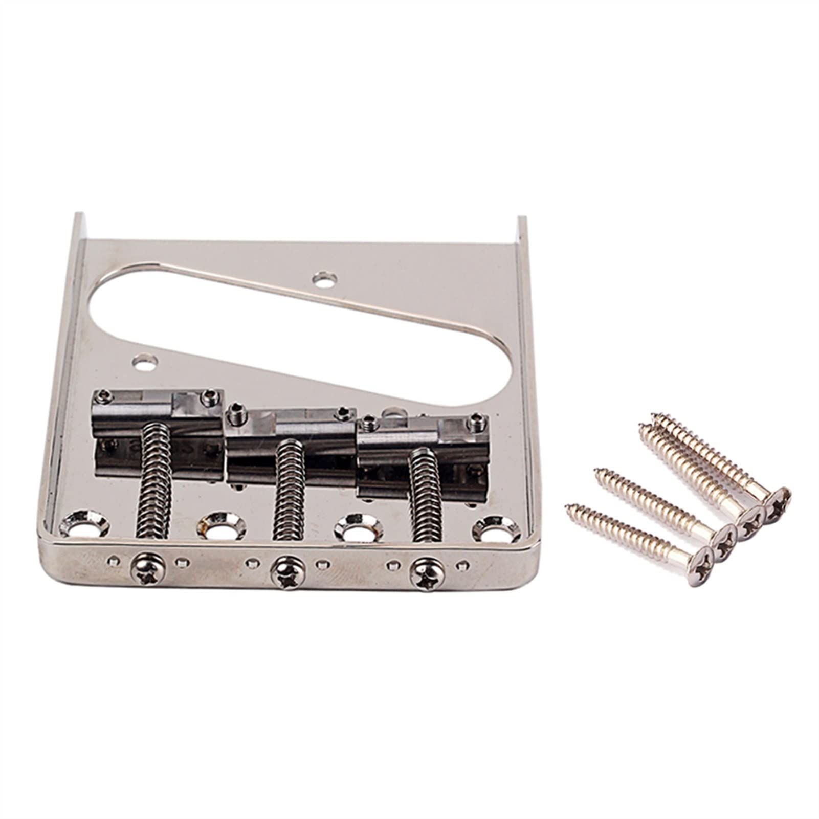 3 String Electric Bass Guitar Saddle Bridge with Screws - Replacement DIY Guitar Parts for Bass Bridge Repair | Perfect for Home Studio, Live Performances & Music Education