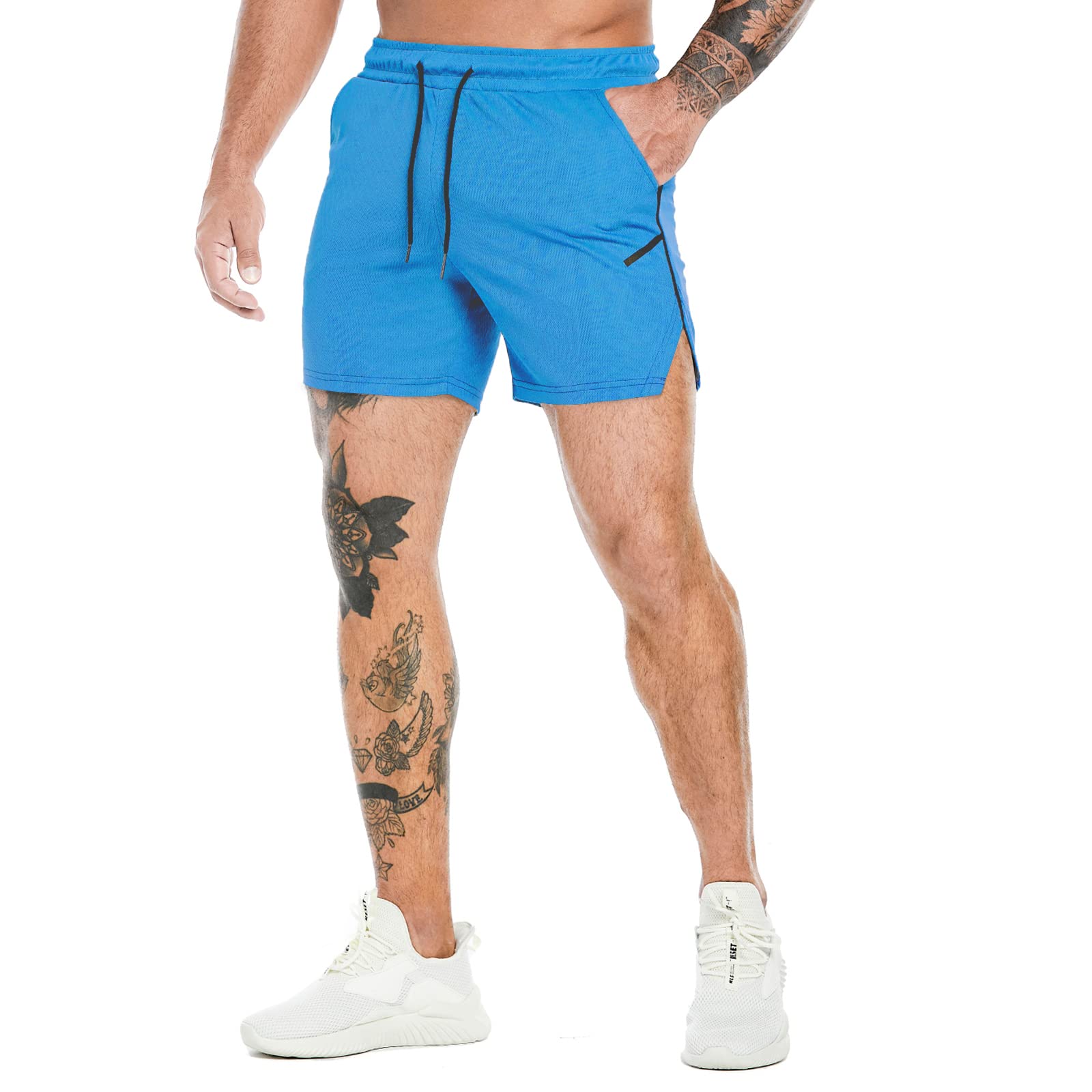 PIDOGYM Men's 5 Inch Running Shorts - Lightweight Mesh Gym Shorts for Workout, Bodybuilding & Training | Breathable Athletic Short Pants for Jogging, Fitness & Gym Sessions