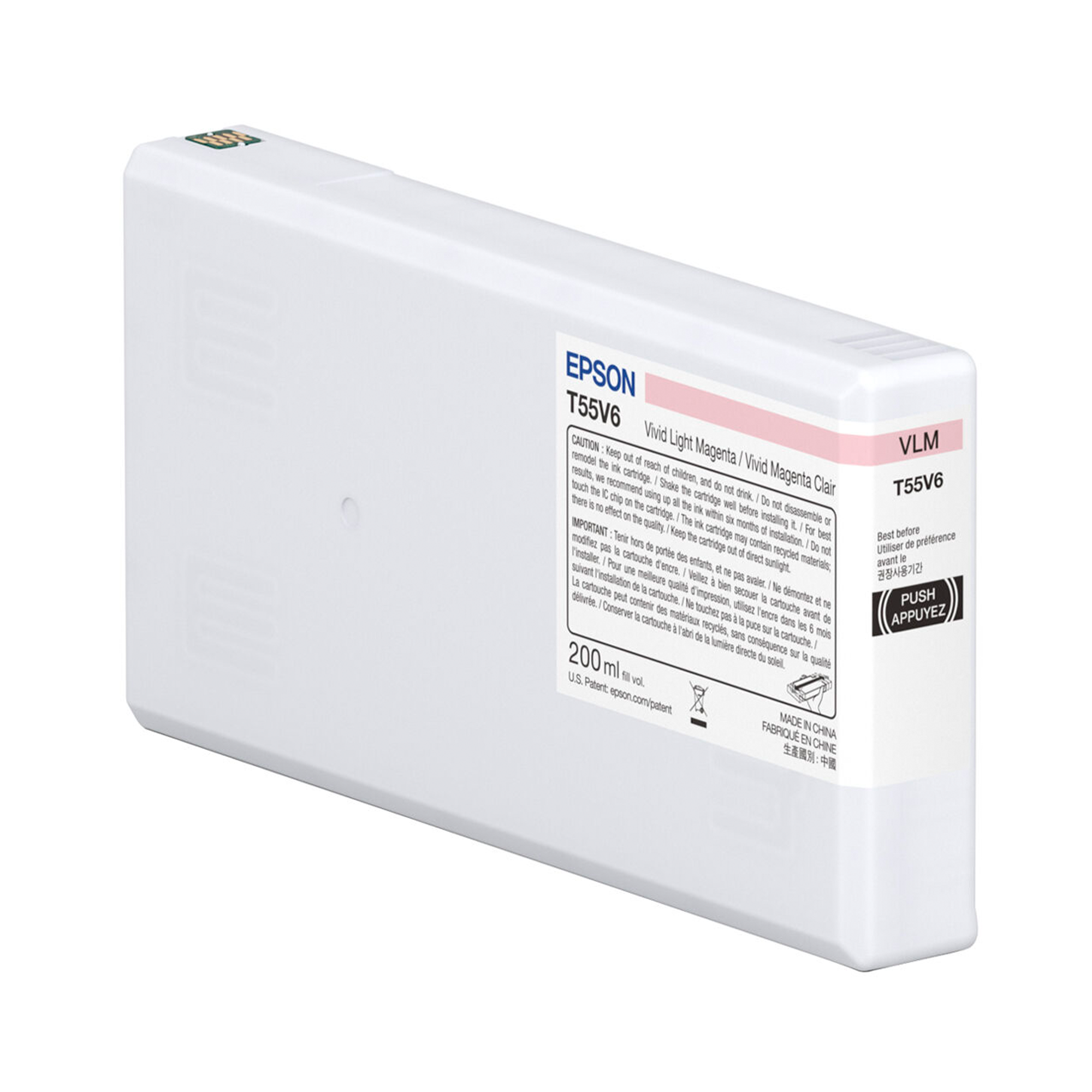 Epson T55V600 UltraChrome PRO10 Vivid Light Magenta Ink Cartridge 200mL - Compatible with SureColor P5370 Printer | High-Quality Photo Printing for Professional Photography & Fine Art Reproduction