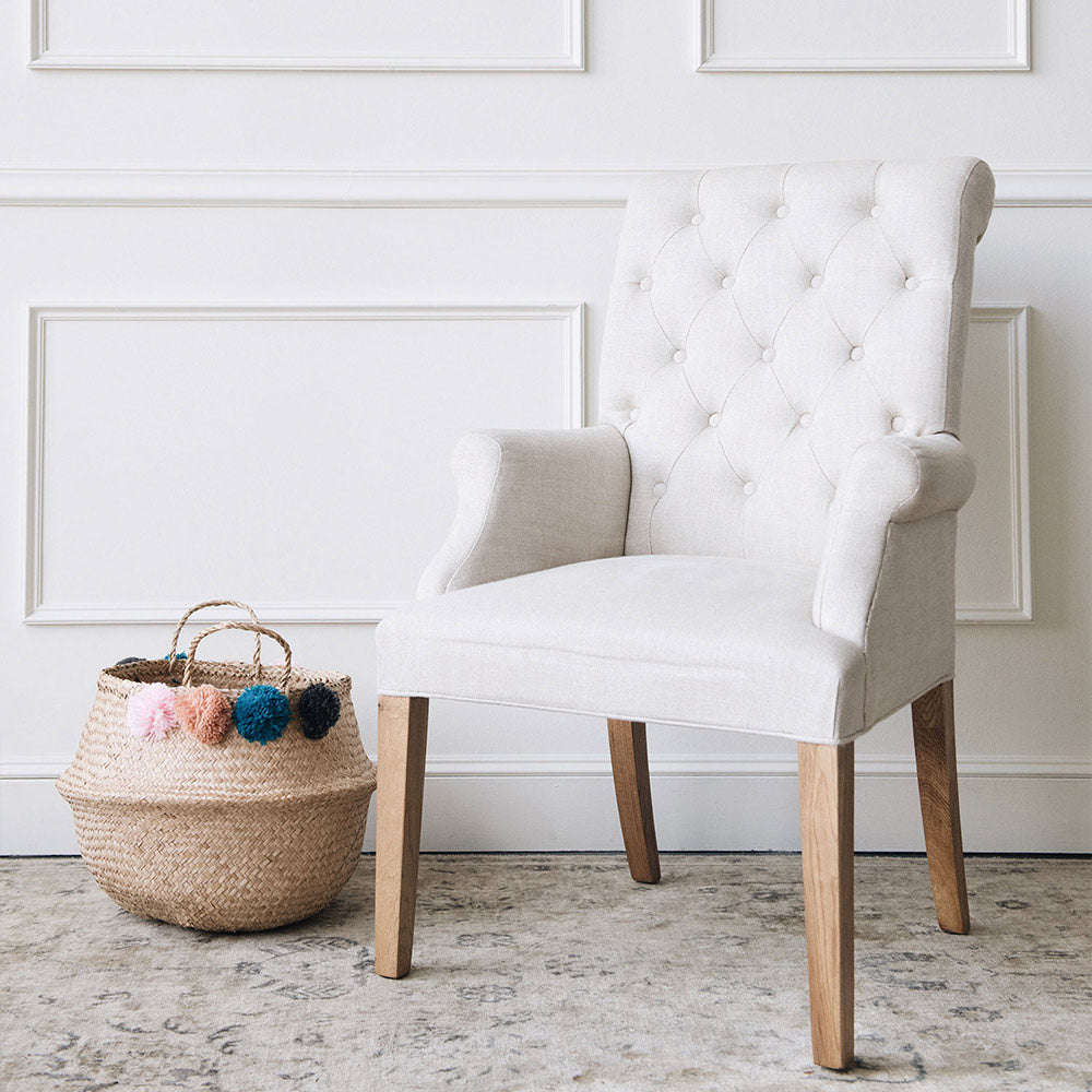 Rudy Pom Pom Belly Basket - Handwoven Decorative Storage Bin for Home Organization | Perfect for Living Room, Nursery, or Bathroom