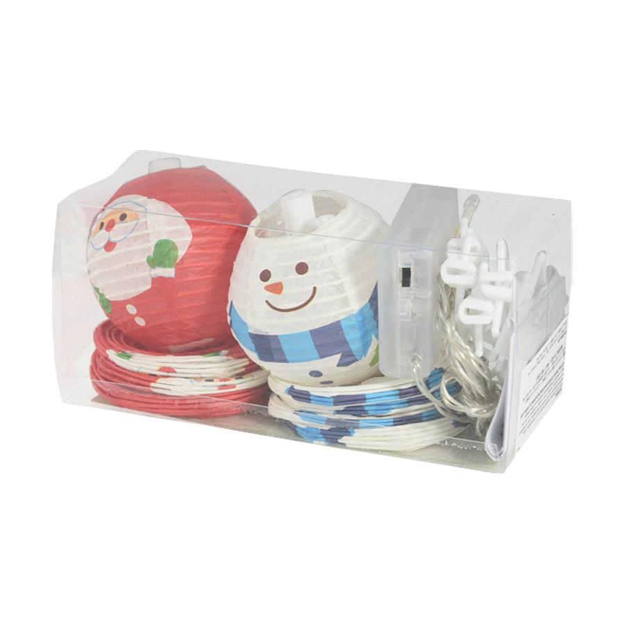 YOU & I LED Christmas Paper Lantern Light - Santa & Snowman Decor (100g) - Perfect for Holiday Home Decor, Christmas Tree Ornaments & Winter Party Lighting