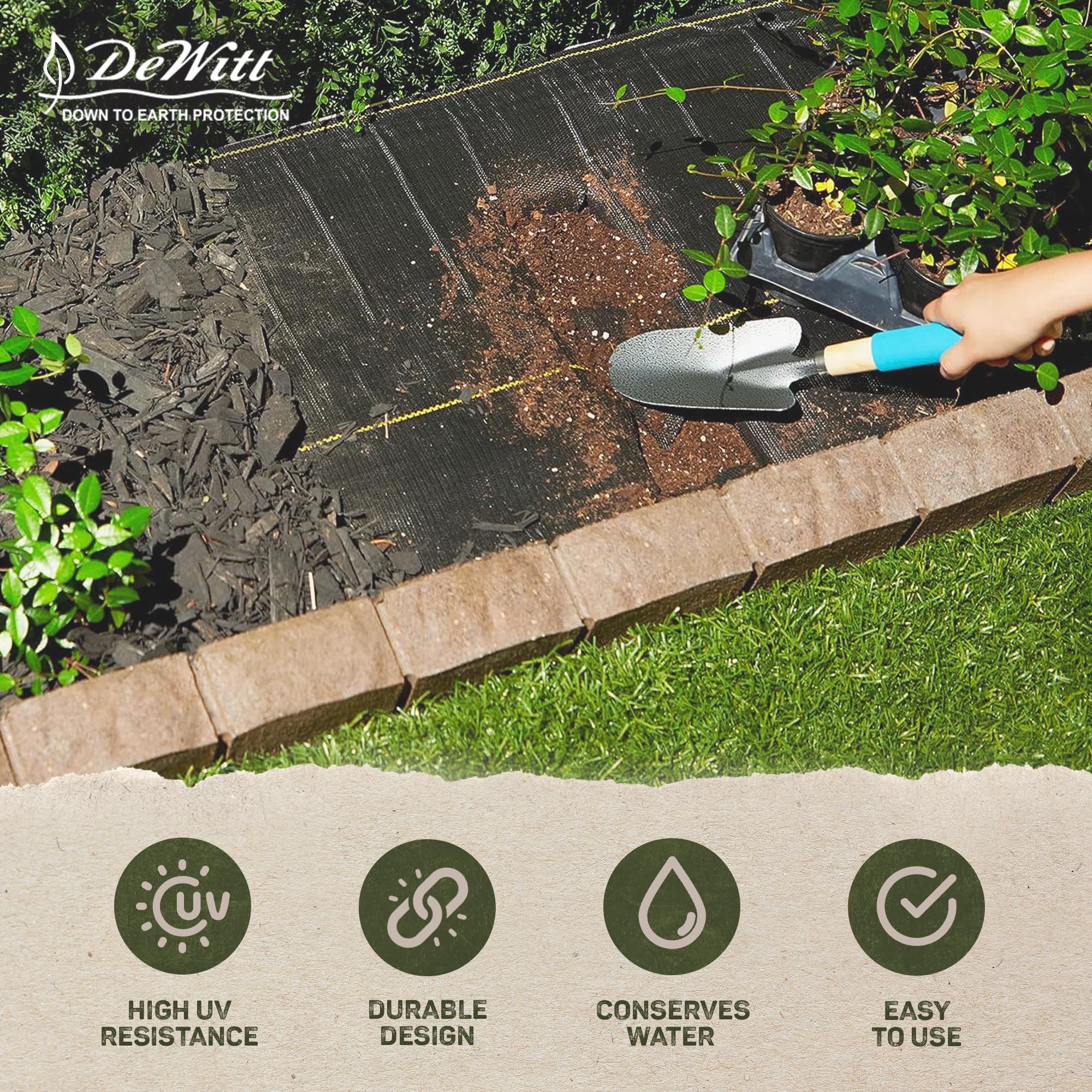 Dewitt Sunbelt Woven Ground Cover - 3.2 oz Black Weed Barrier Fabric (6' x 200') - Heavy Duty Landscape Fabric for Gardens, Greenhouses & Outdoor Displays | Perfect for Weed Control, Soil Protection & Professional Landscaping