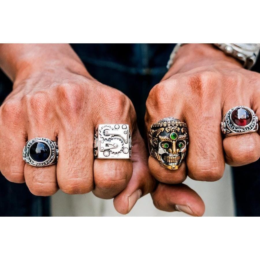 Stylish Mechanical Sterling Silver Biker Ring for Men - Durable Handmade Jewelry for Motorcycle Riders, Bikers & Rock Fashion Lovers - Perfect for Everyday Wear, Gifts & Special Occasions