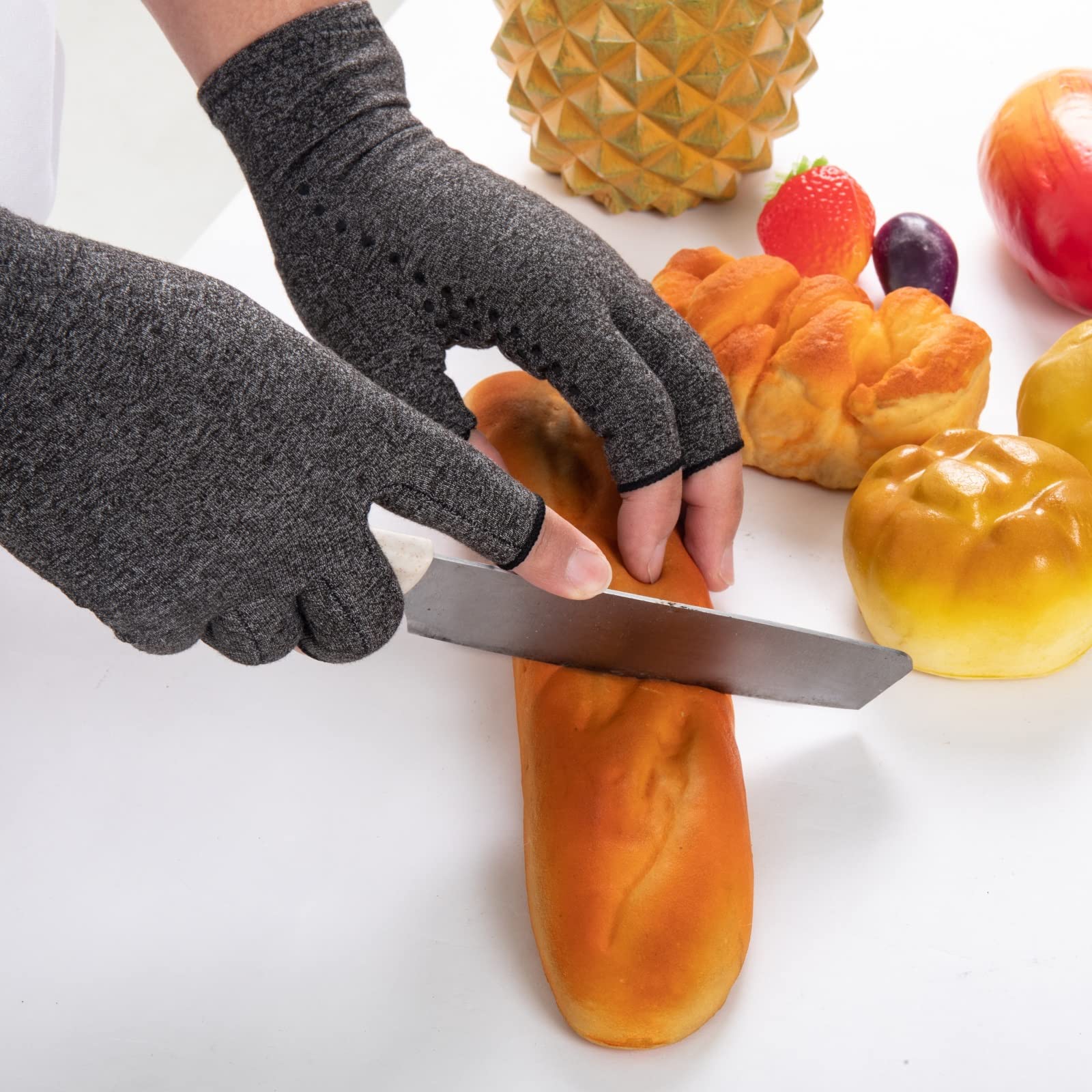 Best Fingerless Compression Gloves for Arthritis & Joint Pain Relief - Breathable, Moisture-Wicking for Women & Men - Ideal for Typing, Gaming & Daily Activities