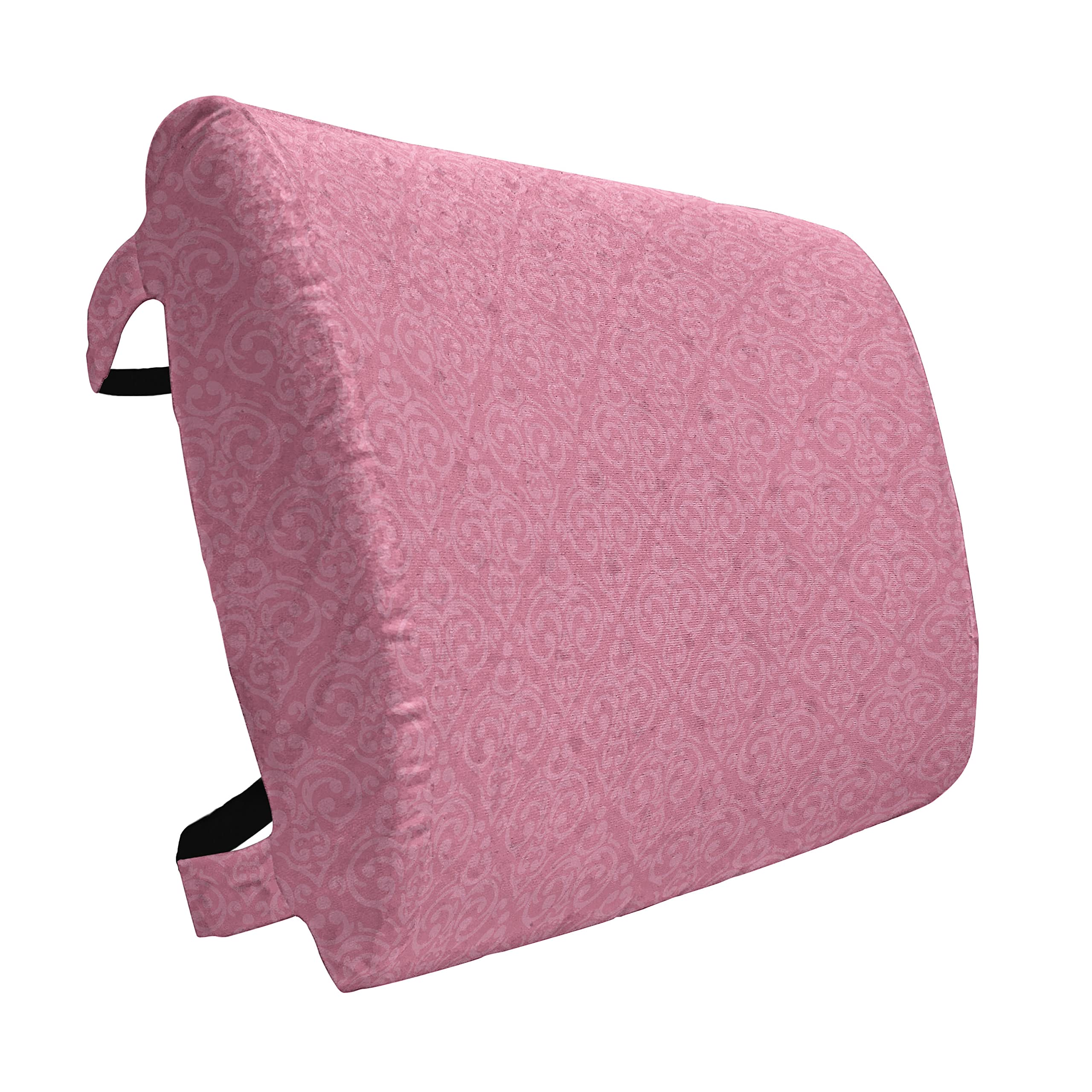 Ambesonne Pale Pink Lumbar Support Pillow - Baroque Damask Pattern with Rococo Design, High Density Foam for Office Chair & Car Seat (14