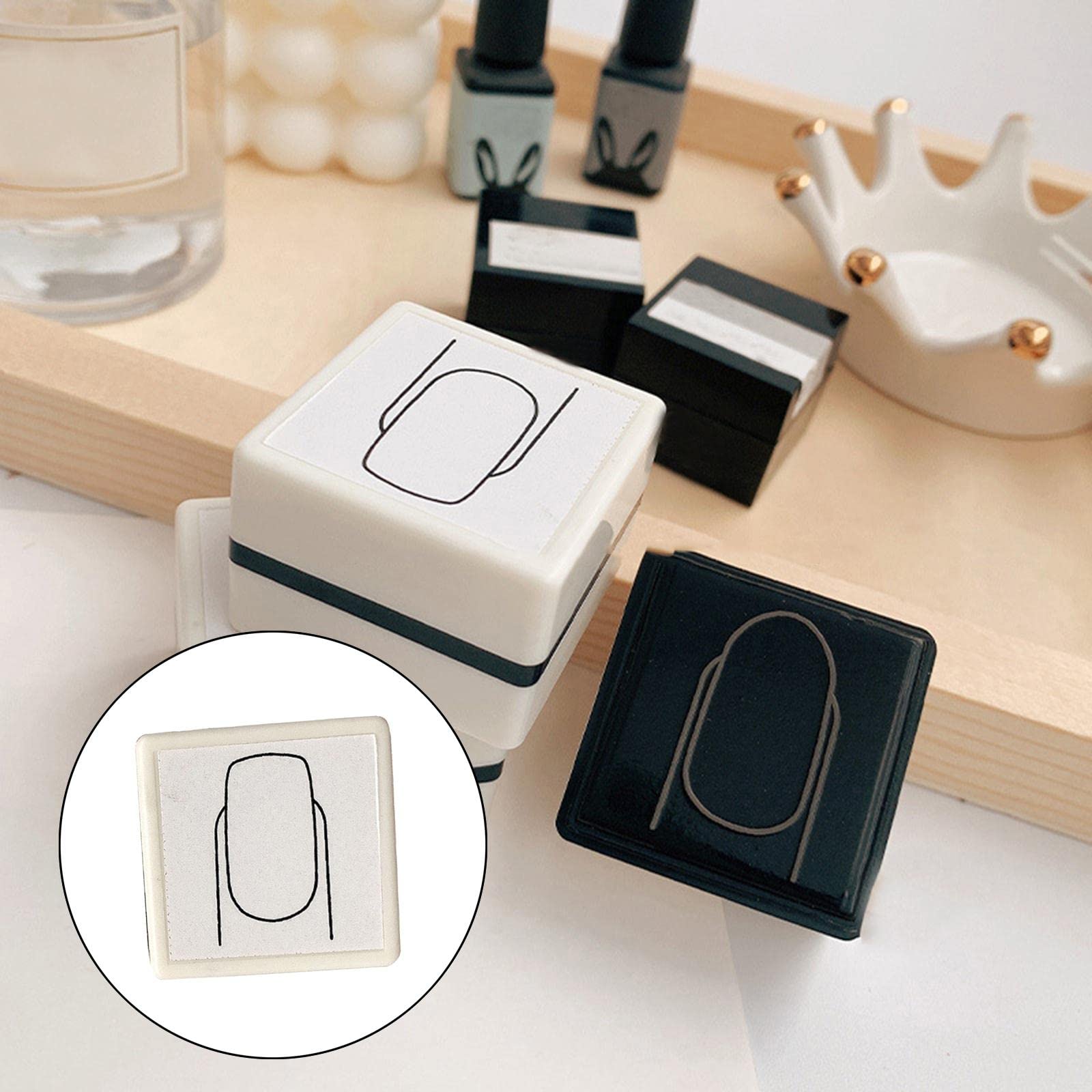 Jojomis Nail Art Practice Kit - Professional Seal & Ink Manicure Training Stamp for Beginners, Square Nail Stamp for Home Salon Practice - Perfect for DIY Nail Art & Manicure Training