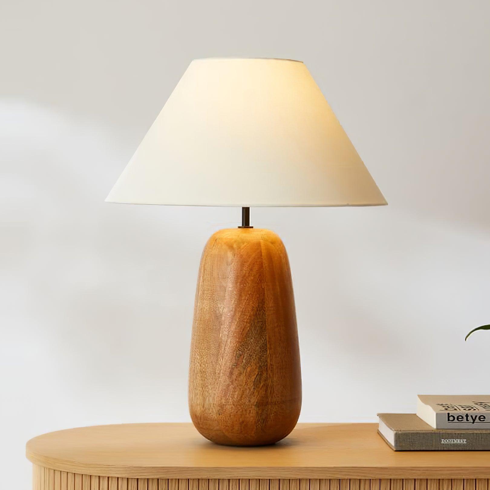Stylish Irving Wood Table Lamp - Modern Home & Office Decor Lighting for Bedroom, Living Room, and Study - Warm Ambient Light for Reading & Relaxation