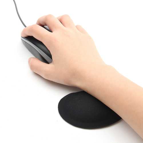 Ergonomic Black Silicone Mouse Pad with Wrist Rest - Comfortable Non-Slip Desk Mat for PC, Laptop & Office Work - Perfect for Gaming, Typing & Long Computer Sessions