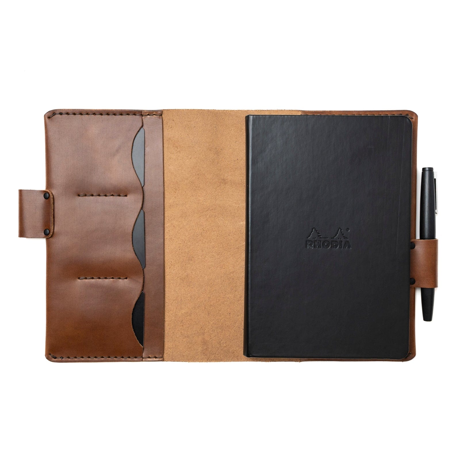 Premium Genuine Leather A5 Notebook Cover for Rhodia - Elegant & Durable Journal Protector - Perfect for Office, School & Travel Writing