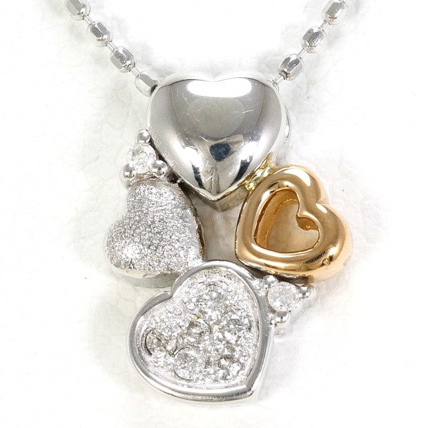 18K White Gold & Pink Gold Diamond Necklace for Women - Elegant Pendant Jewelry Gift for Anniversary, Valentine's Day & Special Occasions