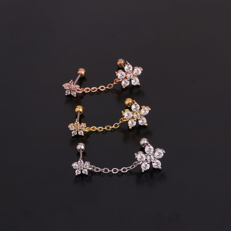 20G Butterfly Double Ear Piercing Earrings for Women - Hypoallergenic Stainless Steel Cartilage Hoops - HSPJ267 | Perfect for Daily Wear, Parties & Gifts
