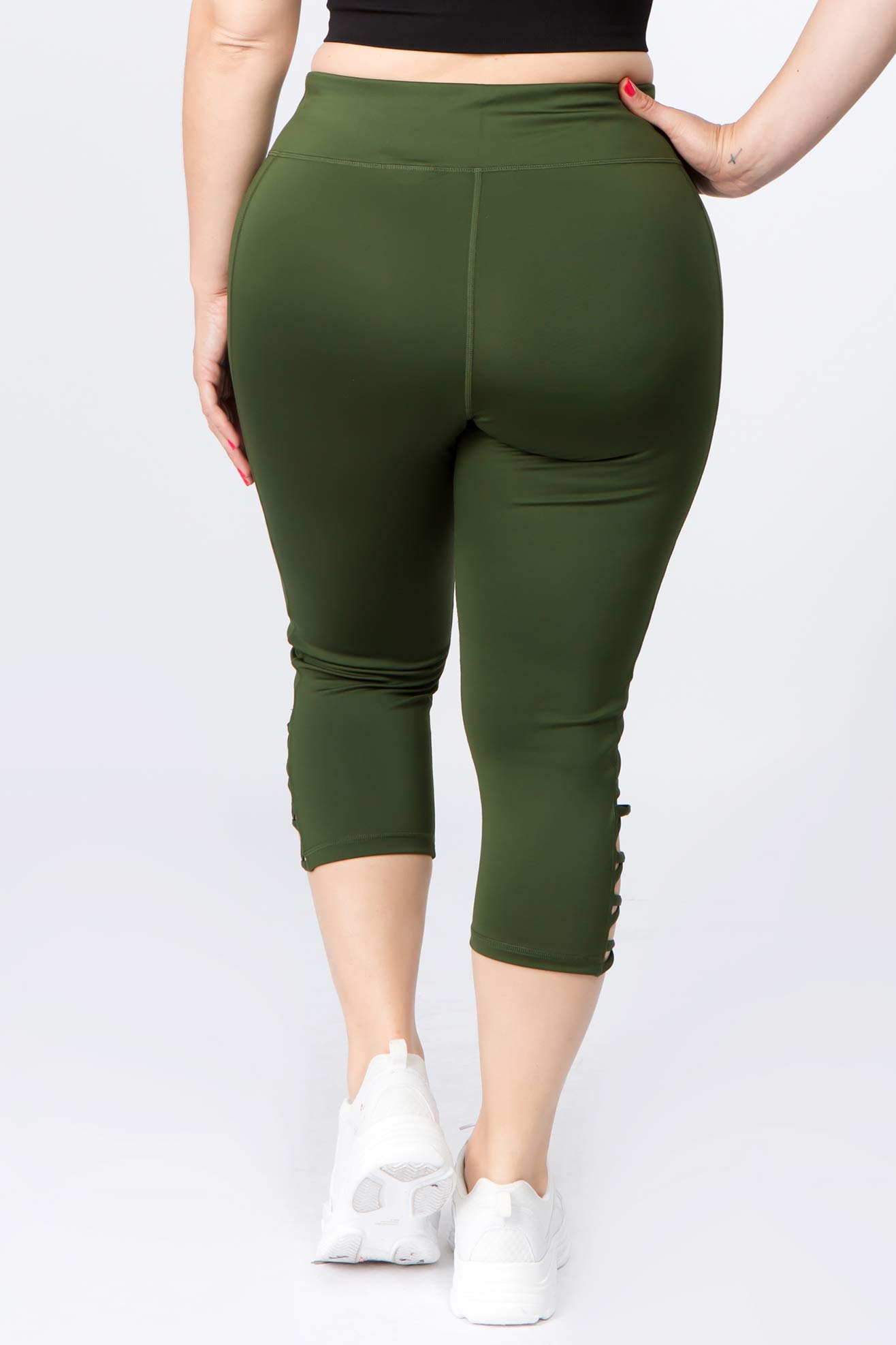 ICONOFLASH Women's High Waist Workout Leggings with Pockets & Lattice Design - Yoga, Running, Gym & Lounge Wear Athletic Pants
