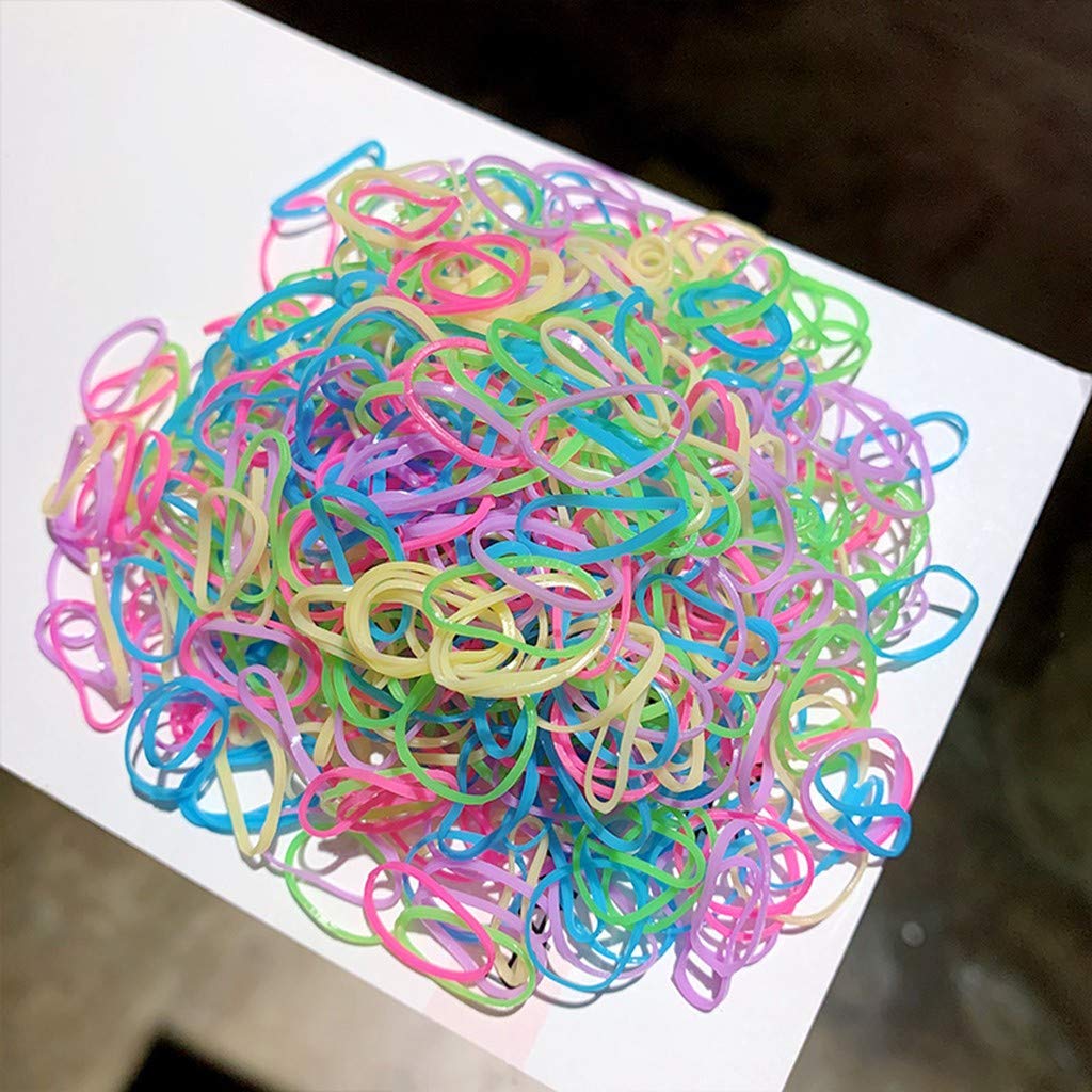 1000PCS Disposable Rubber Hair Bands - Mini Soft Elastic Hair Ties for Girls Braids & Ponytails - Perfect for School, Sports, and Daily Hair Styling