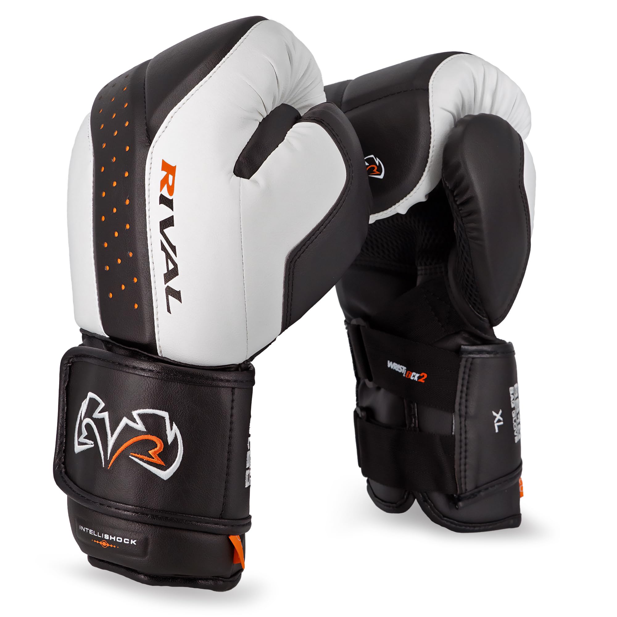 RIVAL RB10 Intelli-Shock Boxing Bag Gloves - Hook & Loop Closure, Ergonomic Fit, 1.25