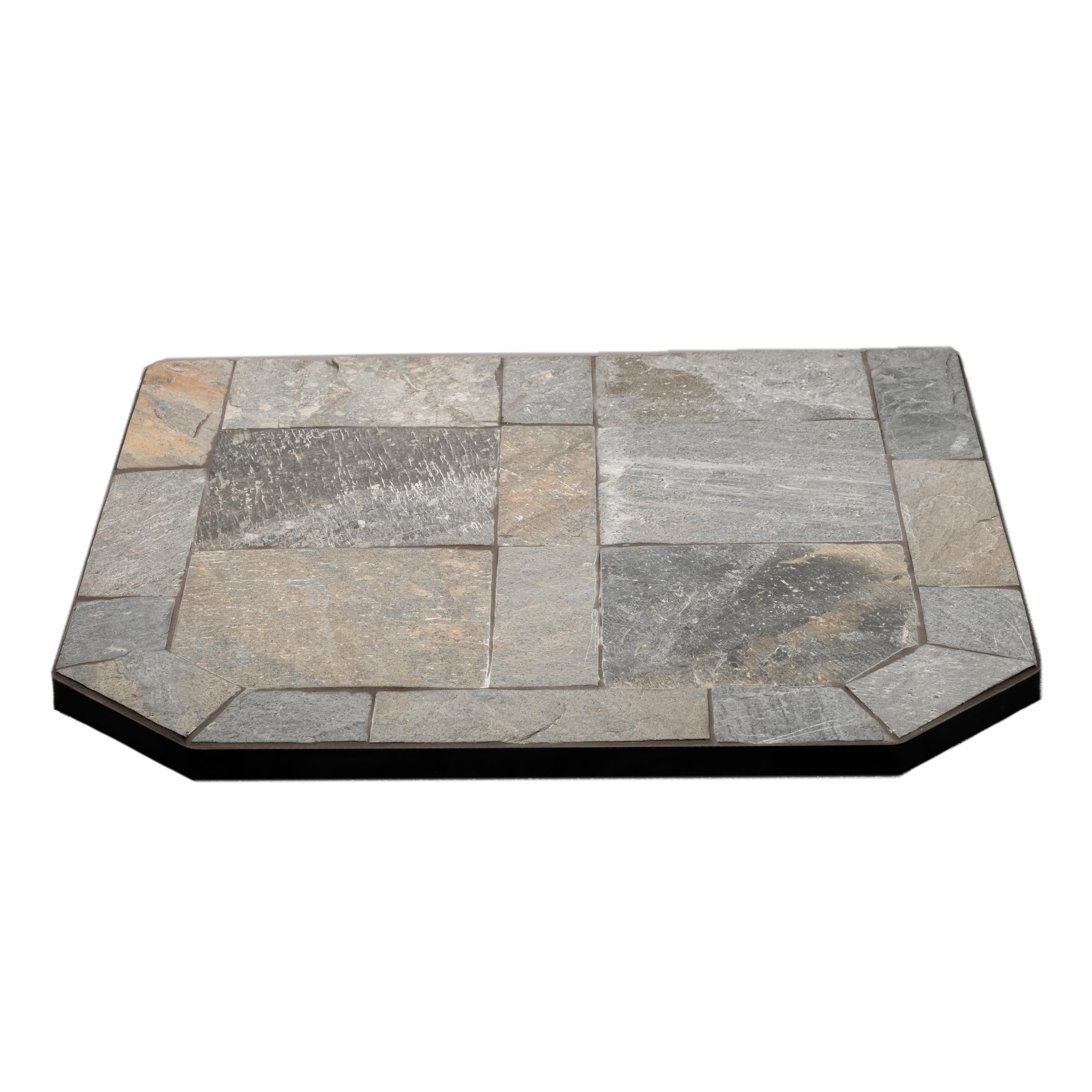 ComfortBilt Flatwall Hearth Pad - Natural Silver Slate Fireplace Protector | Heat Resistant Floor Mat for Wood Stove, Pellet Stove & Fireplace Safety