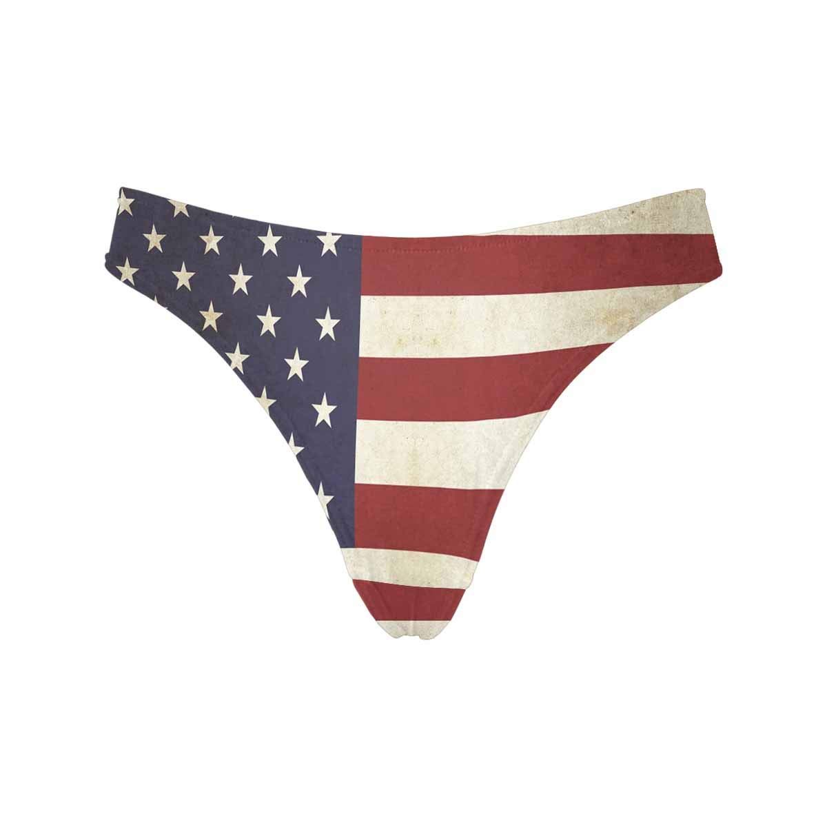 American Flag & Marijuana Leaf Women's Thongs - Low Waist Stretchy Panties for Comfort & Style - Perfect for 4th of July, Festivals & Patriotic Events