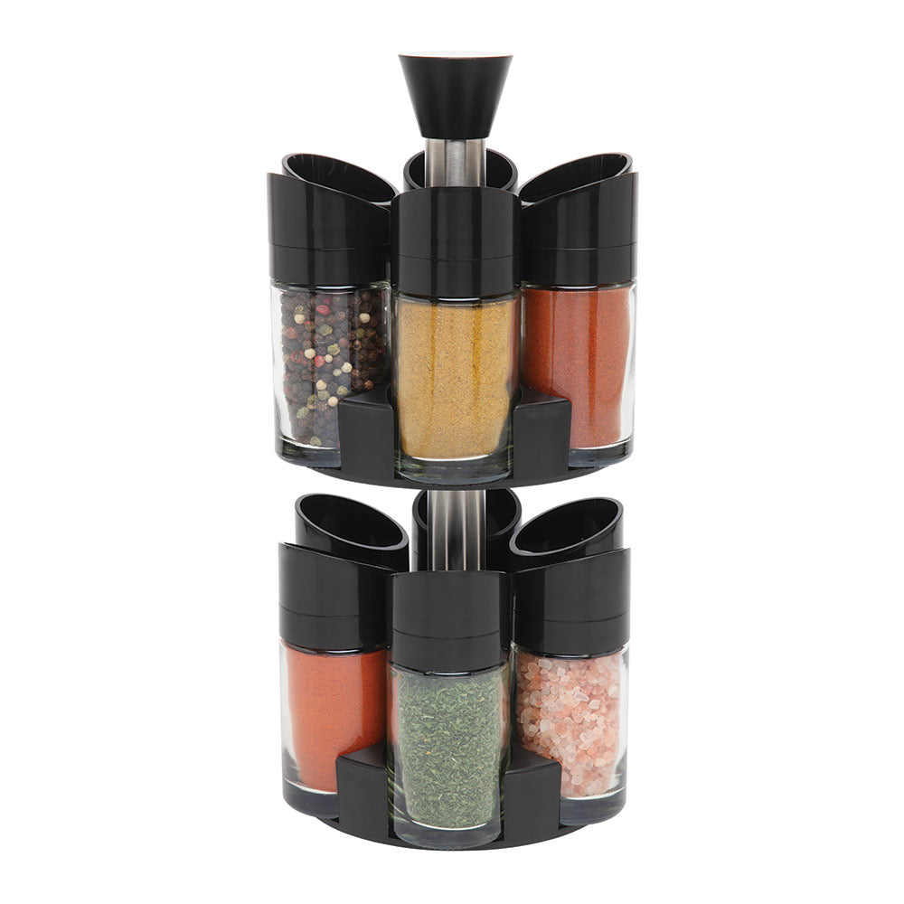 13-Piece Herb & Spice Carousel Set - Premium Spice Rack Organizer with 12 Jars & Rotating Base - Perfect for Kitchen Countertop, Pantry, and Cooking Essentials Storage