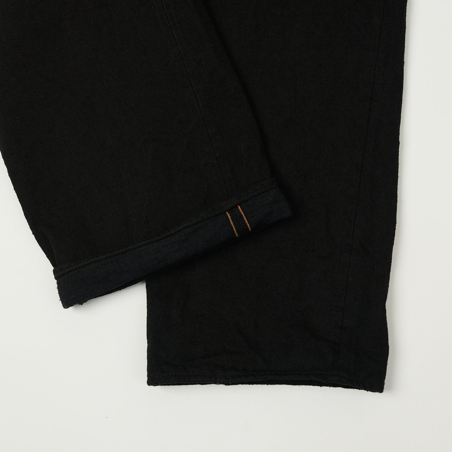 ONI 222 CCDBKBK Crushed Concrete Denim 15oz Extra Wide Straight Jeans for Men - Black Raw Selvedge Denim Pants for Casual Wear & Street Style