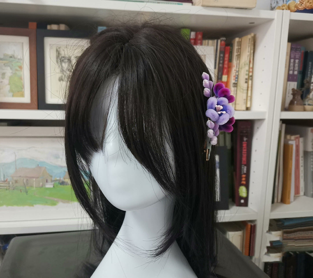 Elegant Silk Hairpin for Women - Handmade Floral Hair Clip (Ronghua) - Perfect for Weddings, Parties, and Special Occasions