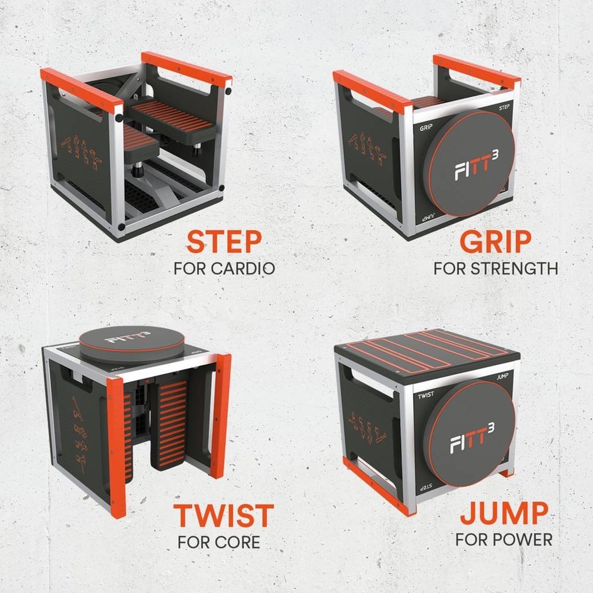 Fitt Cube - Portable Smart Fitness Tracker for Home & Gym Workouts | Track Steps, Calories & Heart Rate | Perfect for Running, Yoga & Weight Training
