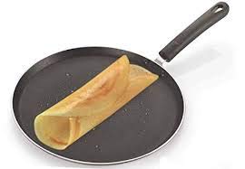 Nonstick Dosa Tawa Pan - Aluminum Dosa Griddle with Wooden Spatula & Scrubber - Perfect for Indian Pancakes, Crepes & Dosas at Home - Ideal for Breakfast & Cooking Traditional South Asian Dishes
