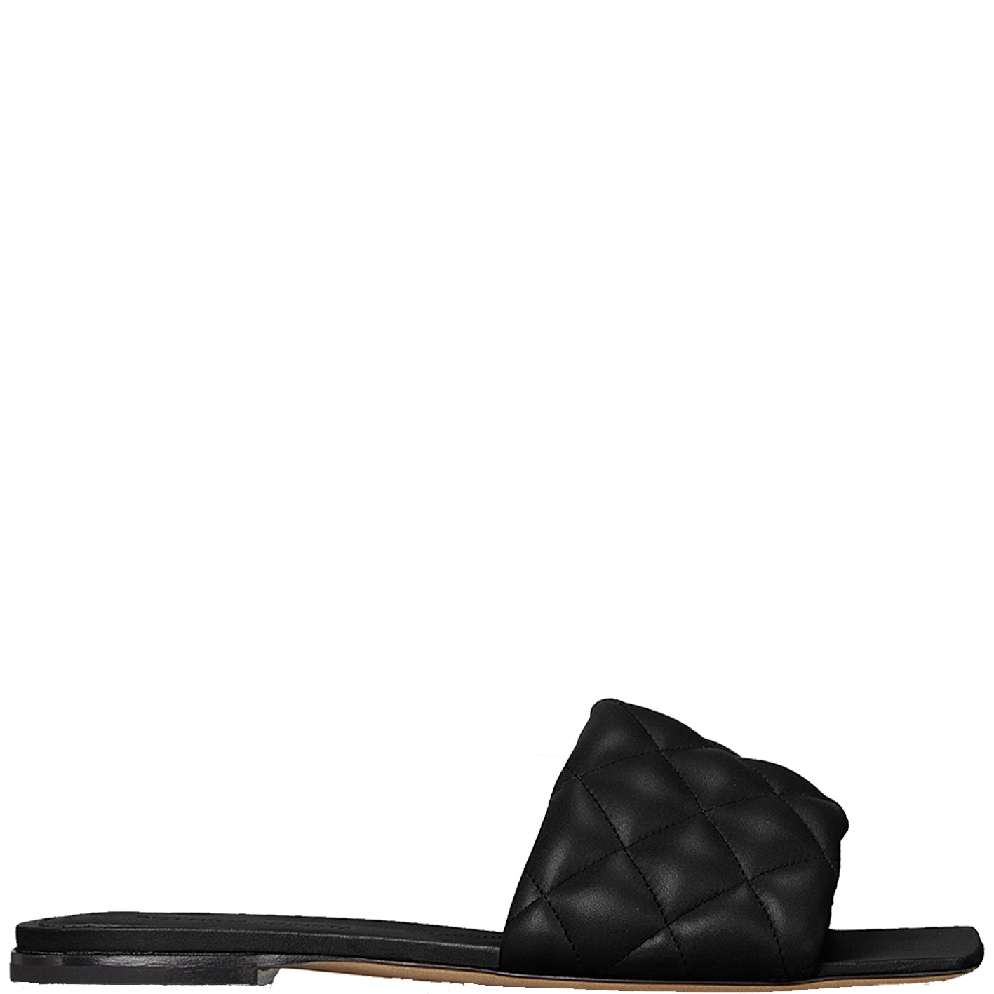Black Padded Slide Stitch Sandals - Comfortable & Stylish for Beach, Pool, and Casual Wear