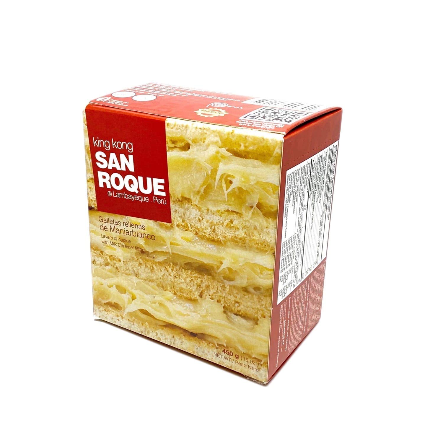 King Kong San Roque 1 Pound Manjar Blanco - Premium Peruvian White Dulce de Leche Dessert for Baking, Snacking & Gift Giving