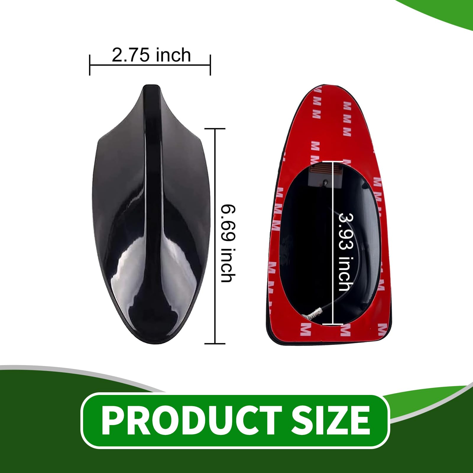 Shark Fin Car Antenna - Black Dummy Roof Aerial Accessory for SUV & Vehicles | Weatherproof Decorative Styling Upgrade for Improved Car Appearance