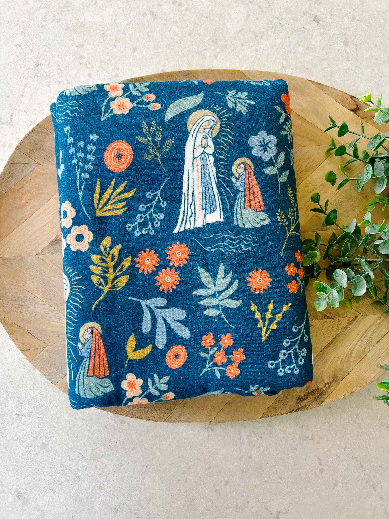 Our Lady of Lourdes & St. Bernadette Quilt - Religious Catholic Blanket for Prayer & Devotion - Perfect for Church, Home Chapel & Spiritual Comfort