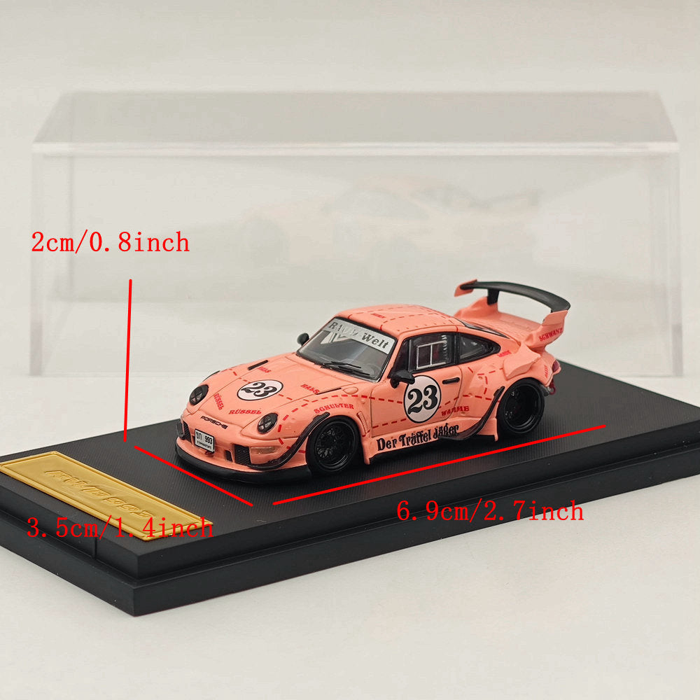 1:64 Scale Star Pink RWB Porsche 911 993 GT #23 Classic Sports Diecast Metal Model Car - Collectible Toy for Display, Racing Enthusiasts & Gift Ideas