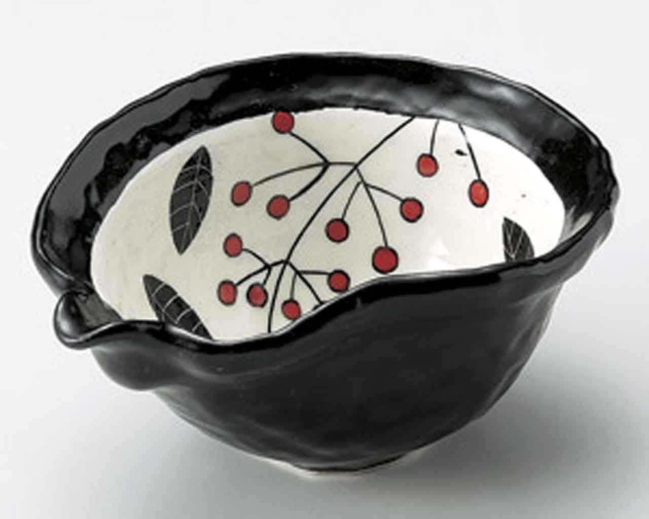 Oribe Nanten 6-Inch Set of 2 Medium Black Ceramic Plates - Handcrafted in Japan - Perfect for Sushi, Appetizers & Small Dishes