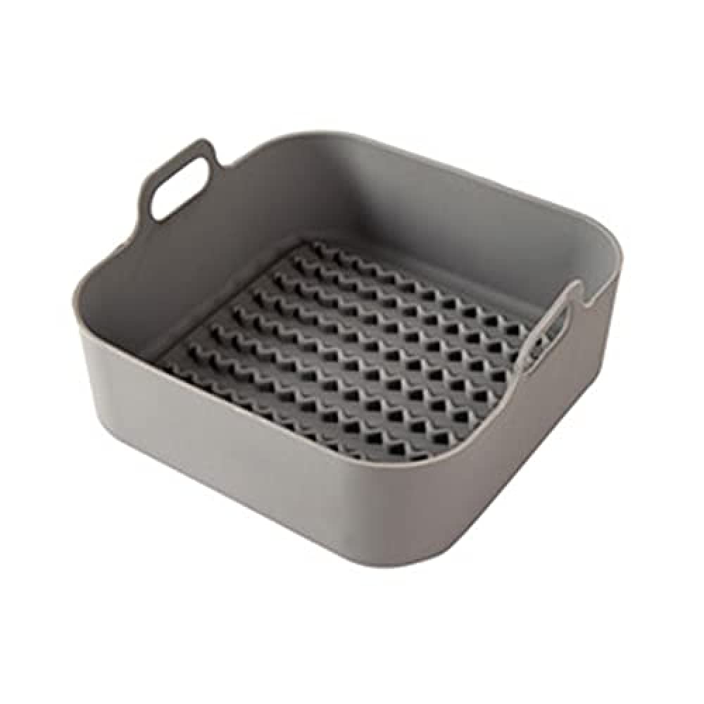 Thickened Silicone Grill Pan for Air Fryer & Microwave - Non-Stick, Reusable, Grey - Perfect for Grilling, Baking & Roasting in Air Fryers, Ovens & Microwaves