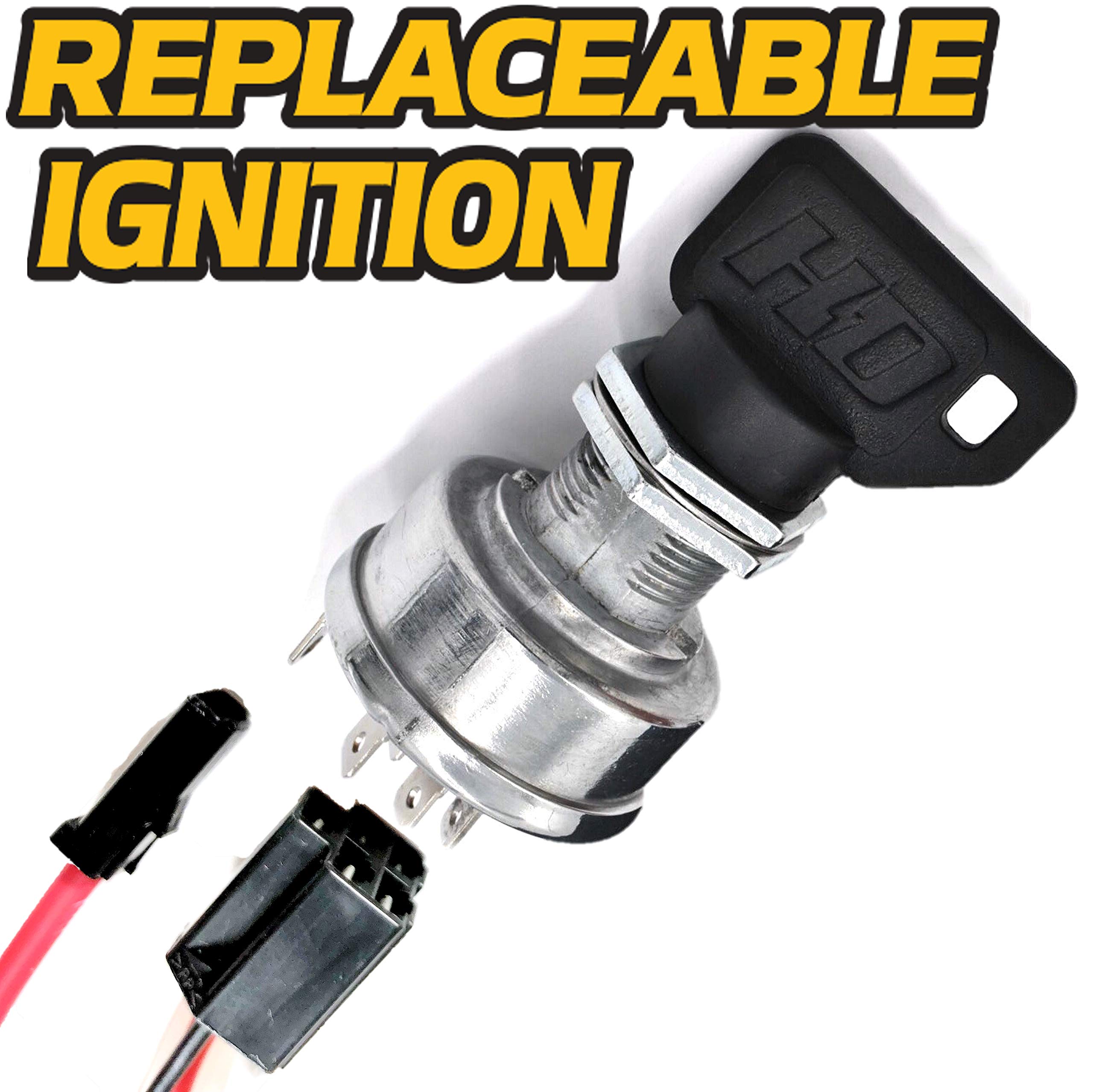 HD Switch AM136681 AM120819 Ignition Switch Module with Replaceable Ignition & 2 Umbrella Keys Compatible with John Deere 415 425 445 455 Tractor Models (Serial Number 0-70,000) - Includes 2 Standard Keys for Easy Replacement & Maintenance - Perfect for Farm Equipment Repair & Tractor Ignition System Upgrades