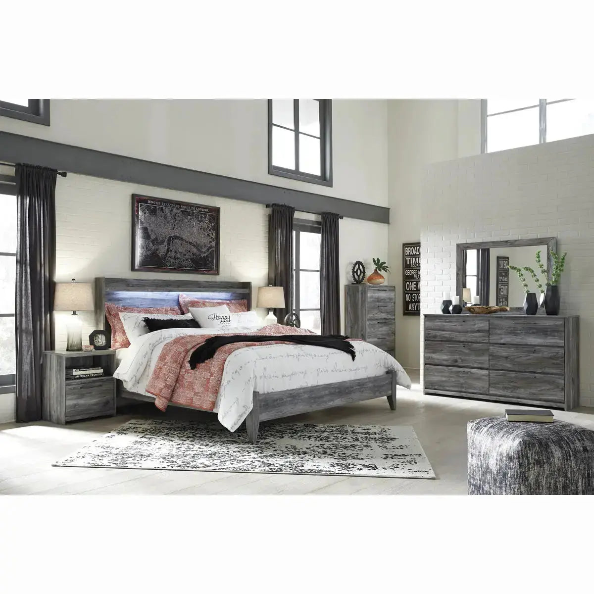 Baystorm Nightstand B221 - Modern Bedside Table with Drawer, Wooden Night Stand for Bedroom, Perfect for Small Spaces & Apartment Living
