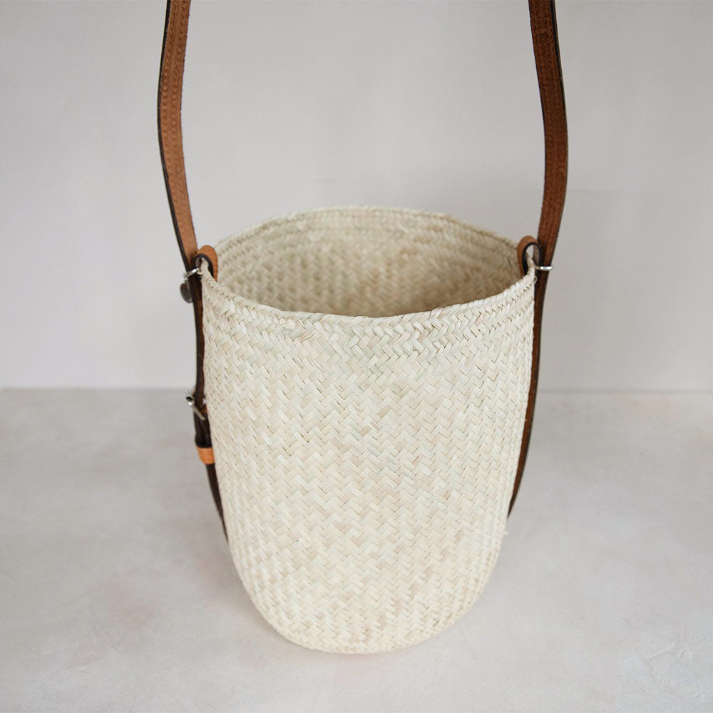 Handwoven Palm Leaf Bucket Tote Bag - Eco-Friendly Beach Bag for Women, Summer Straw Tote with Wide Opening - Perfect for Beach, Pool, Picnic & Shopping