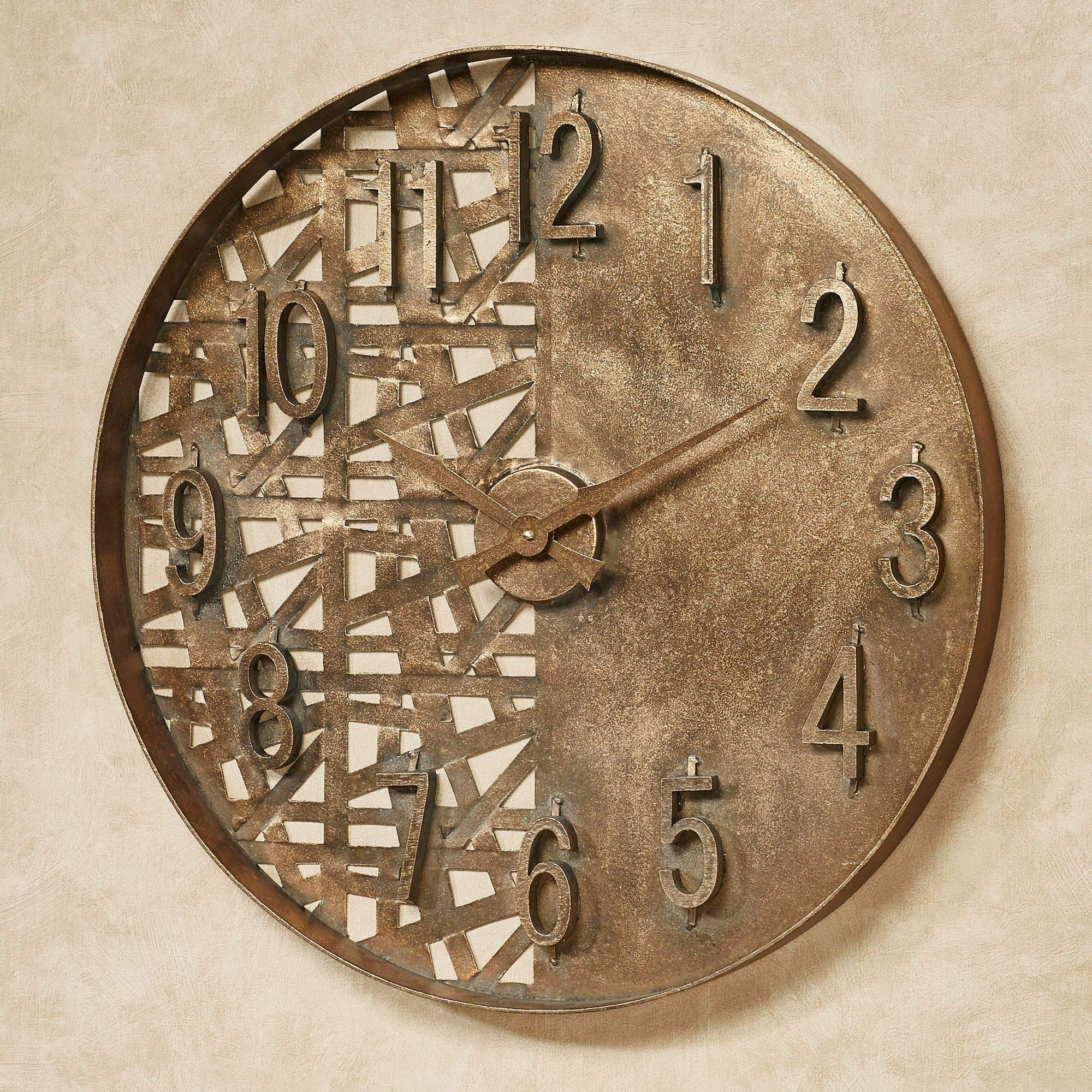Elegant Dark Gold Evolution Wall Clock - Modern Home & Office Decor for Living Room, Bedroom, or Study
