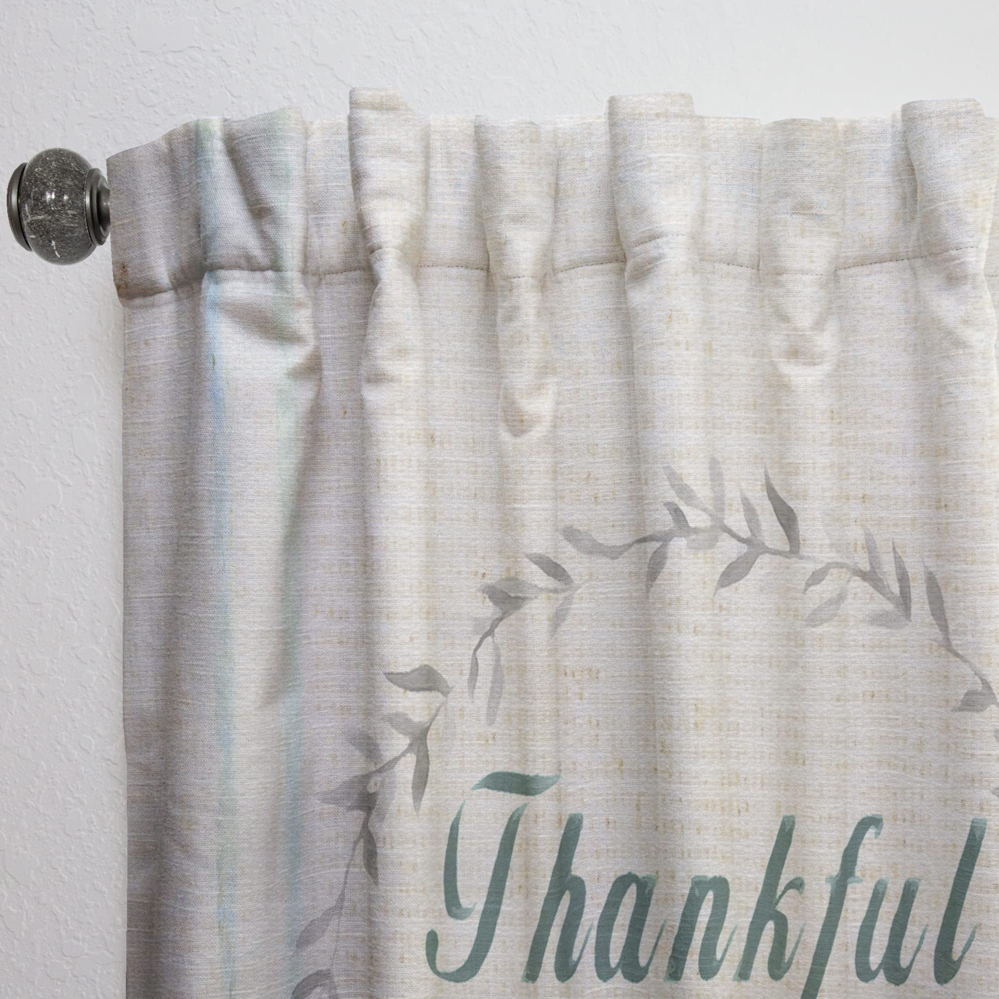 Farmhouse Floral Curtains - Thermal Insulated Single Panel Window Drapes 52x63 - Perfect for Bedroom & Living Room Decor | Blackout & Energy Saving Window Treatment